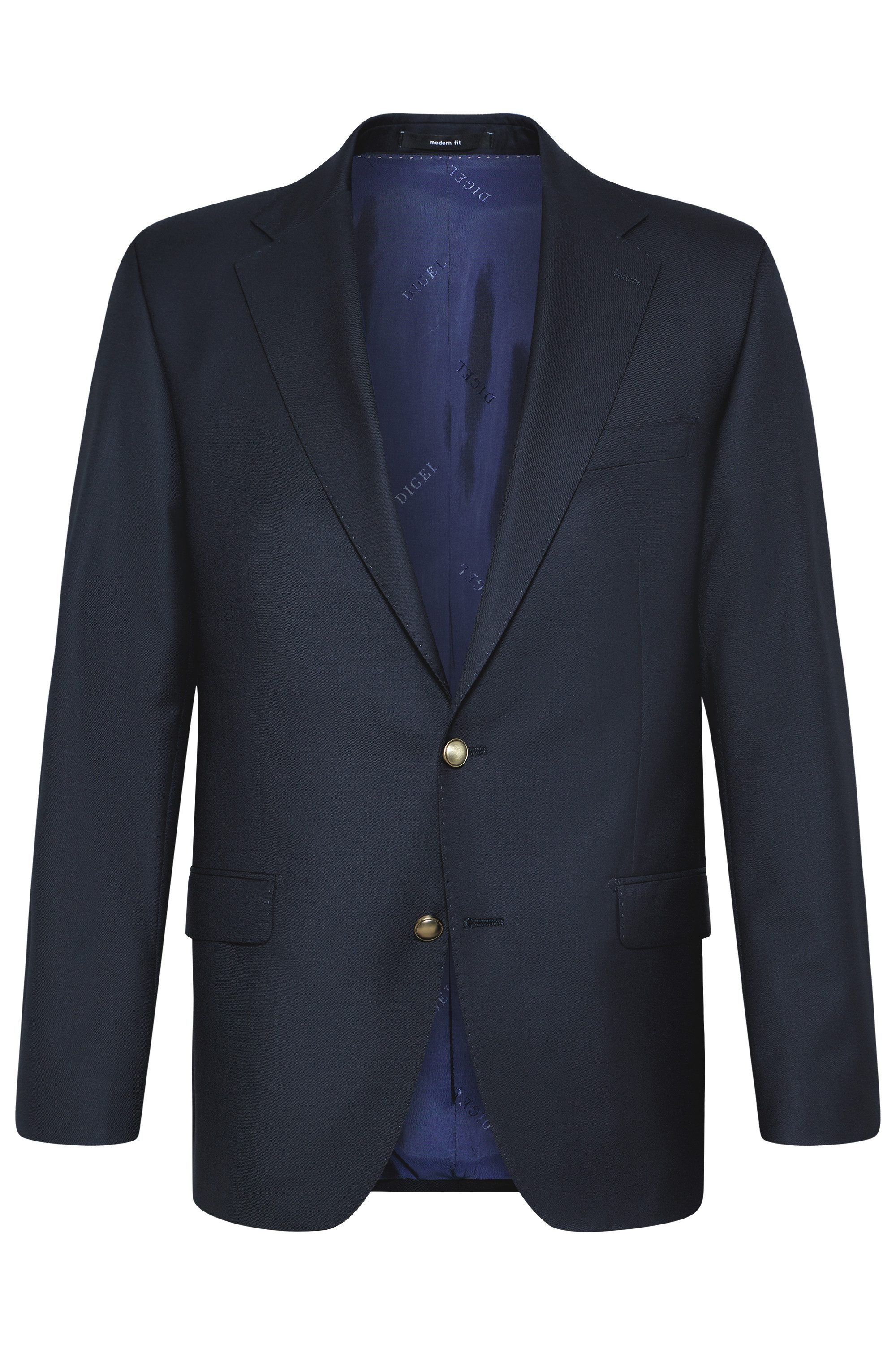 Digel Anzugsakko Dario-B (1-tlg., Schurwolle) Kissing Buttons, Abnehmbarer Revers-Pin