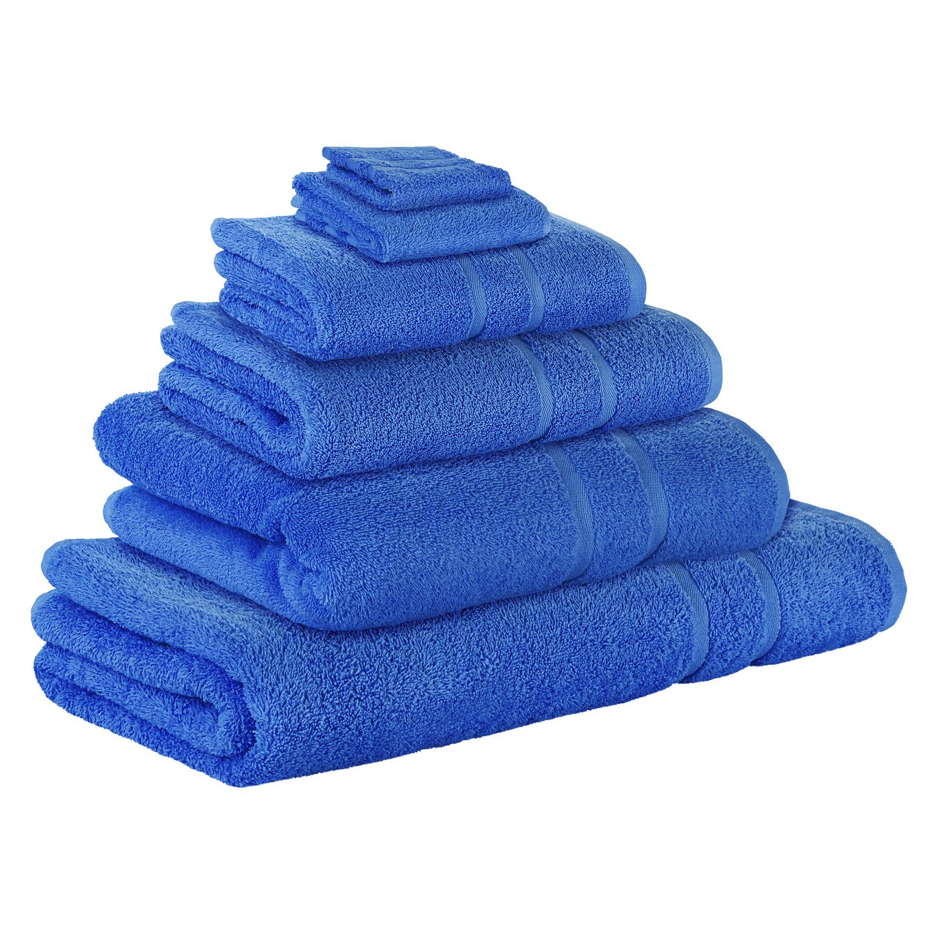 Blau Frottee 500 Gästehandtuch GSM Handtuch Baumwolle 6er in 500 Baumwolle Handtuch Pack, Handtuch Set Farben 1x (6 100% als SET Saunatuch Waschlappen 1x Teilig) Duschtuch 1x GSM 1x 100% StickandShine Badetuch verschiedenen 1x 1x