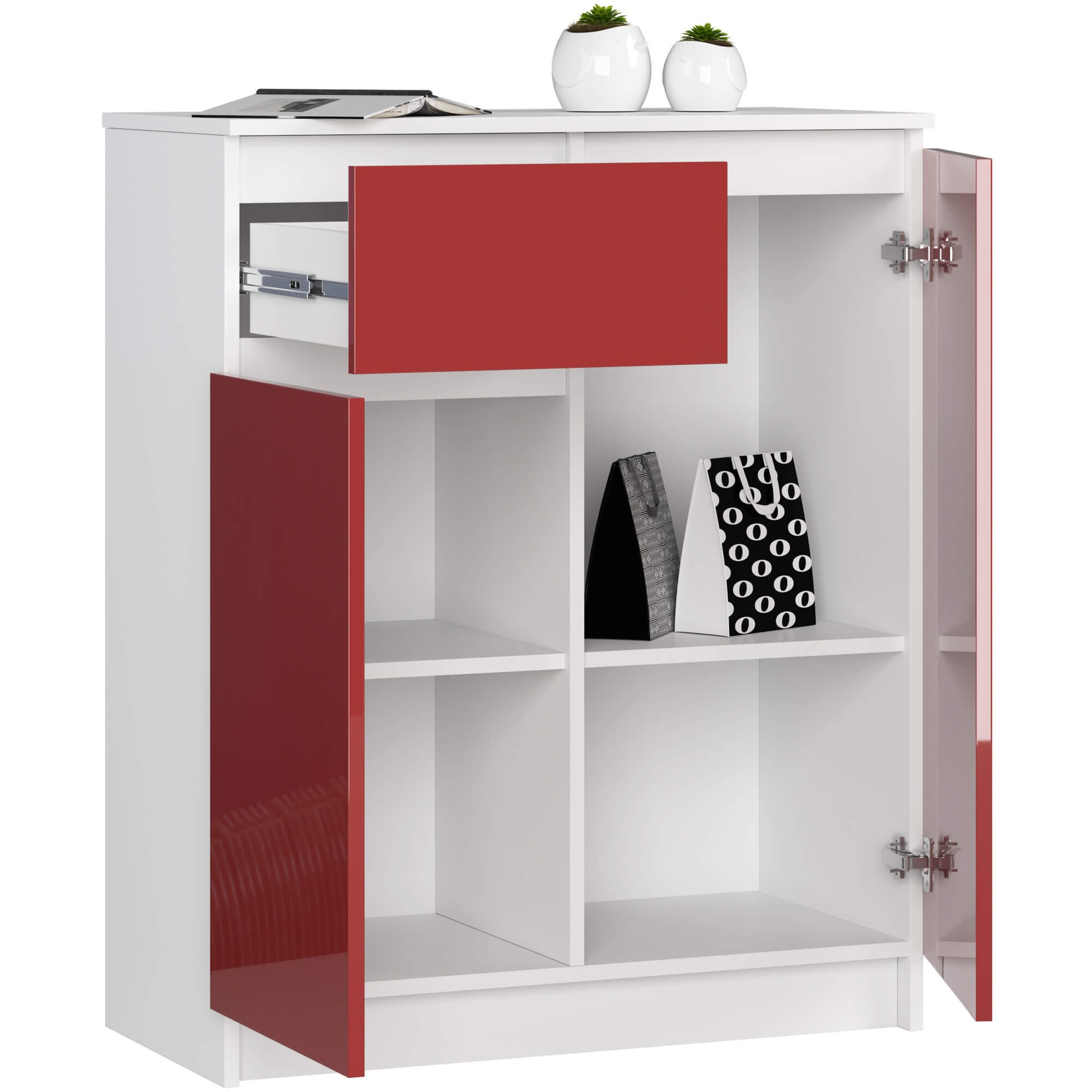 Raumhirsch Furniture Kommode mit 1 Schublade, zwei Schranktüren, 80 cm breit Holz Schrank, (viele Farbvarianten - Maße: 80 x 99 x 40 cm) Hochwertig & stabil
