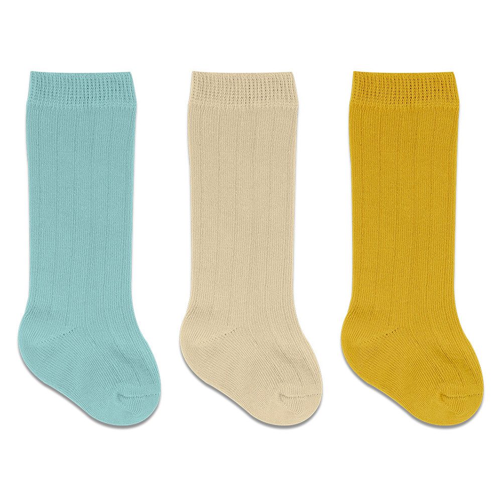 bistyle Kniestrümpfe für Babys Neugeborene Jungen Mädchen (Set, 3-Paar, 3er-Pack) Bio-Baumwolle GOTS 0-6 Monate bis 2-3 Jahre, ohne drückende Naht