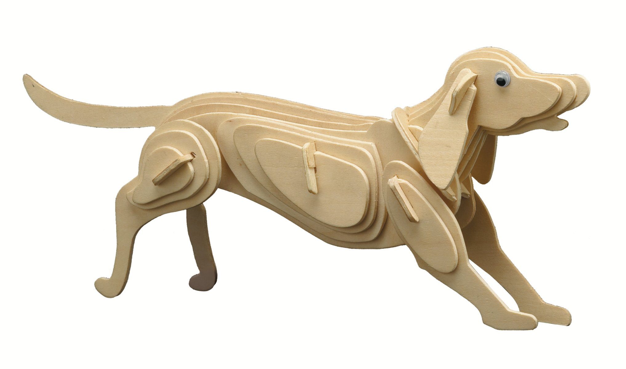 Pebaro 3D-Puzzle Holzbausatz Hund, 852/7, 37 Puzzleteile