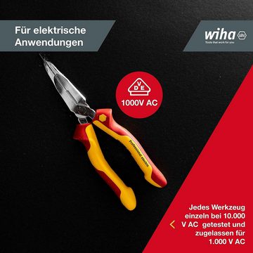 Wiha Flachrundzange Professional electric (27425), 200 mm, mit Schneide, gebogene Form, Radiozange, VDE geprüft