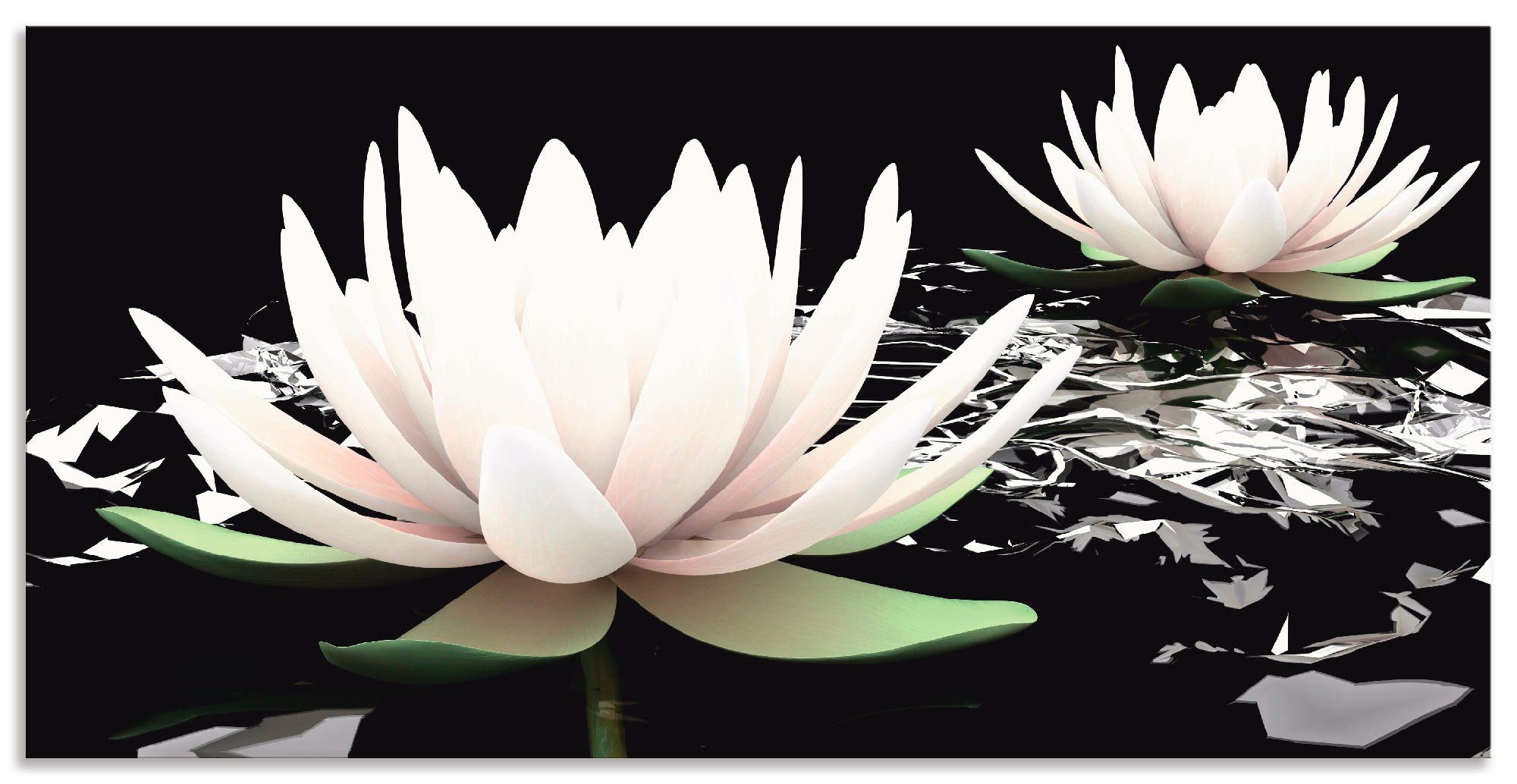 Artland Wandbild Zwei Lotusblumen auf dem Wasser, Blumen (1 St), als Alubild, Leinwandbild in verschied. Größen