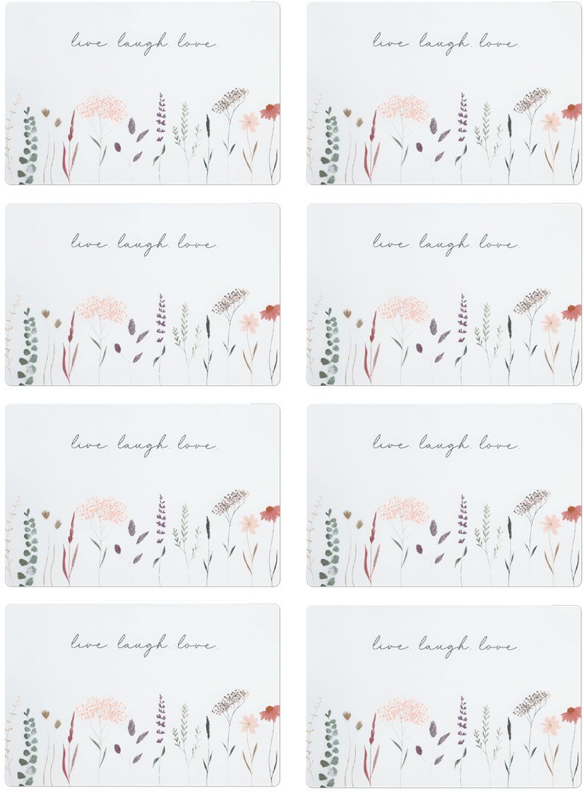 Zeller Present Platzset "Flowers", Florales Motiv, 8er Set, Kunststoff