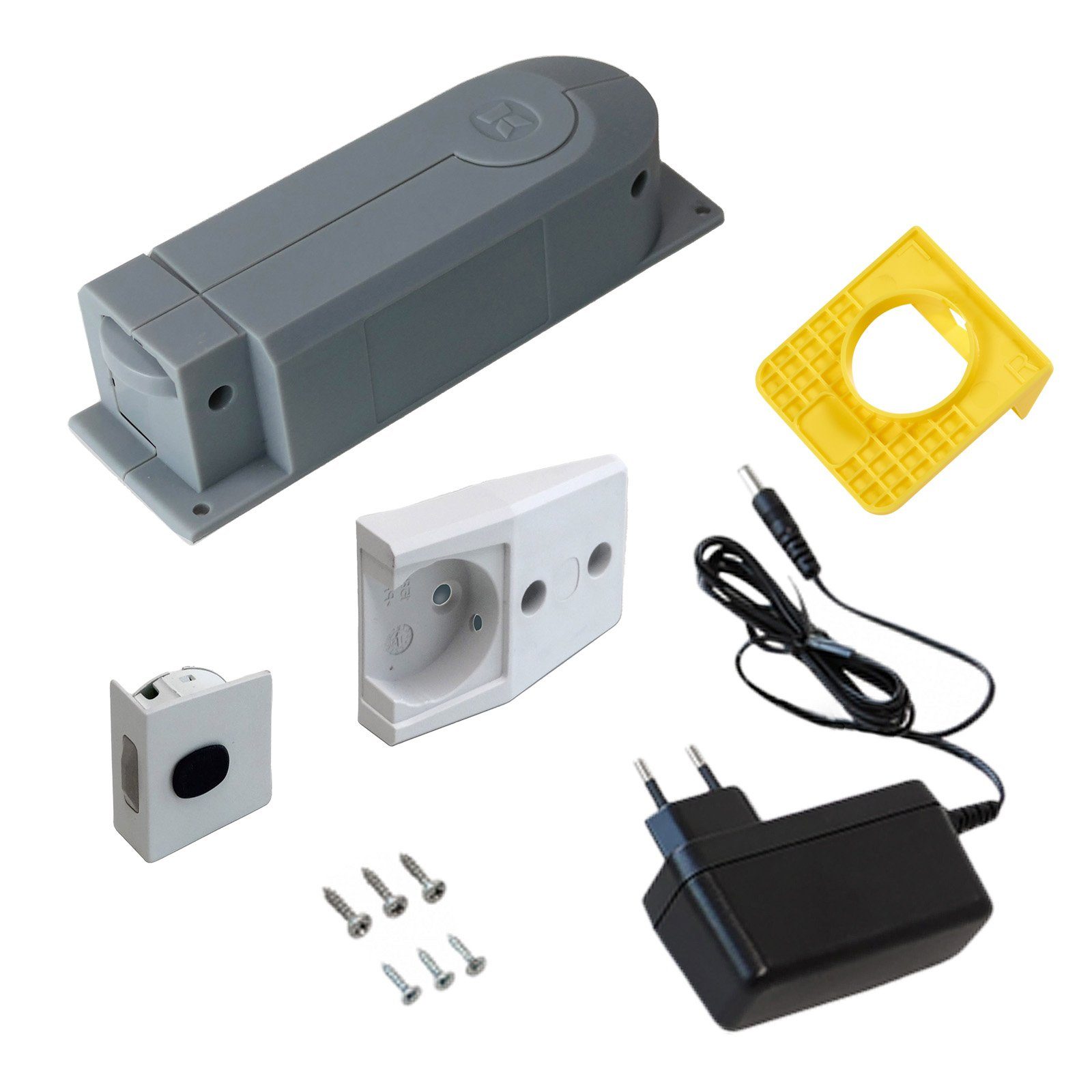 Kesseböhmer Möbelbeschlag elektronische Öffnungsunterstützung eTouch+ DISPENSA VVS-x (1 St), CONVOY Centro / Premio Apothekerauszug Funkschalter hellgrau