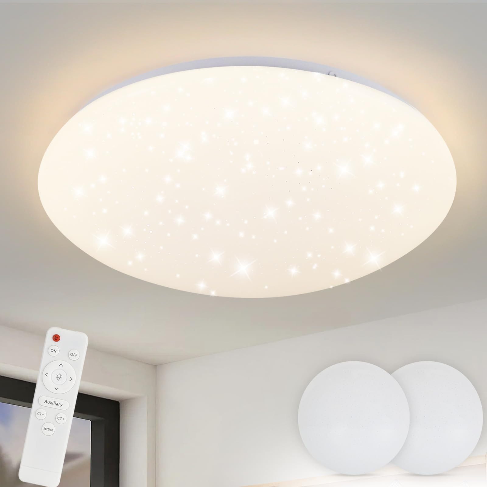 Nettlife LED Deckenleuchte Sternenhimmel Dimmbar mit Fernbedienung 28CM 37W günstig online kaufen