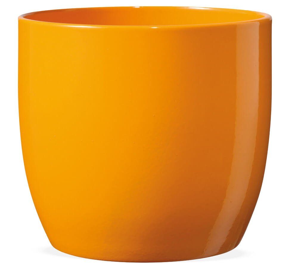 matches21 HOME & HOBBY Blumentopf Pflanztopf Keramik Blumentopf glänzend Ø 14 cm Orange (1 St)