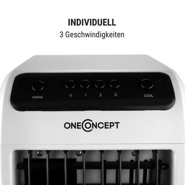 ONECONCEPT Ventilatorkombigerät Carribean Blue 3-in-1 Luftkühler, mit Wasserkühlung & Eis mobil Klimagerät ohne Abluftschlauch