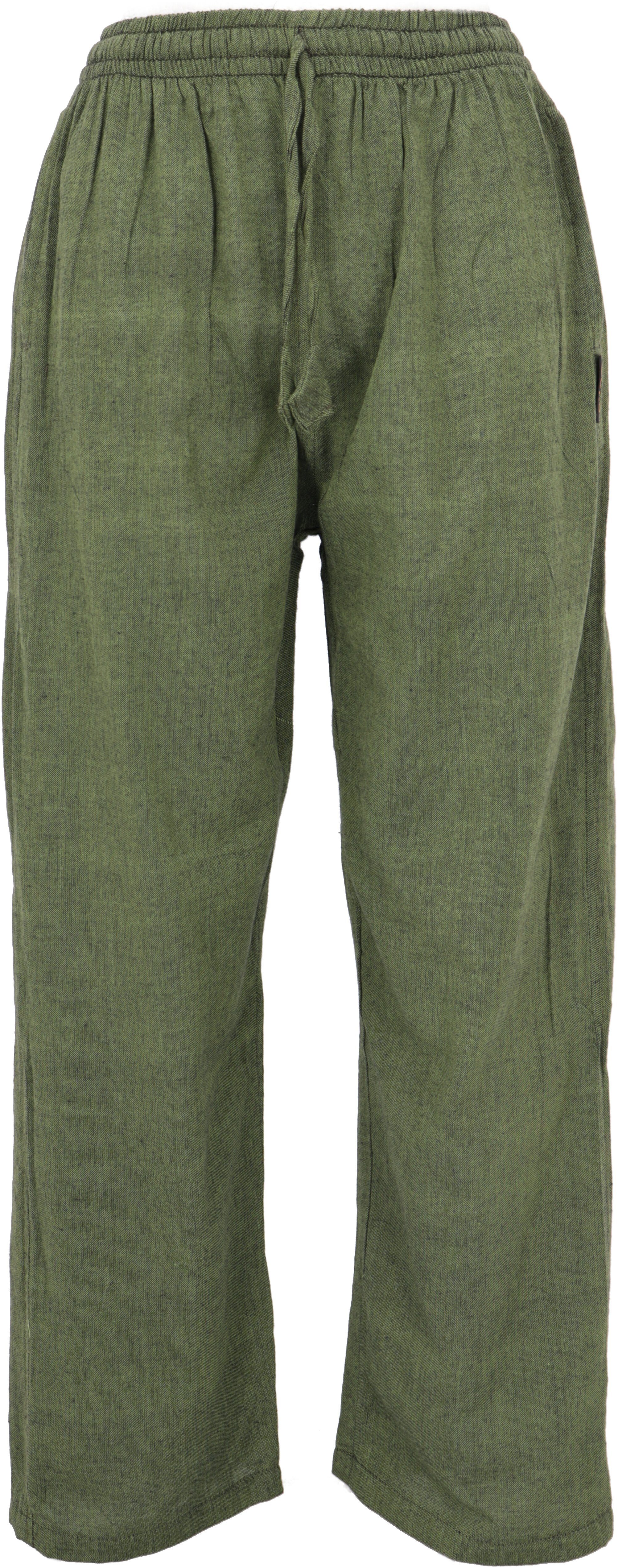 Guru-Shop Relaxhose Yogahose, Unisex Goa Baumwoll-Hose - grün Ethno Style, alternative Bekleidung