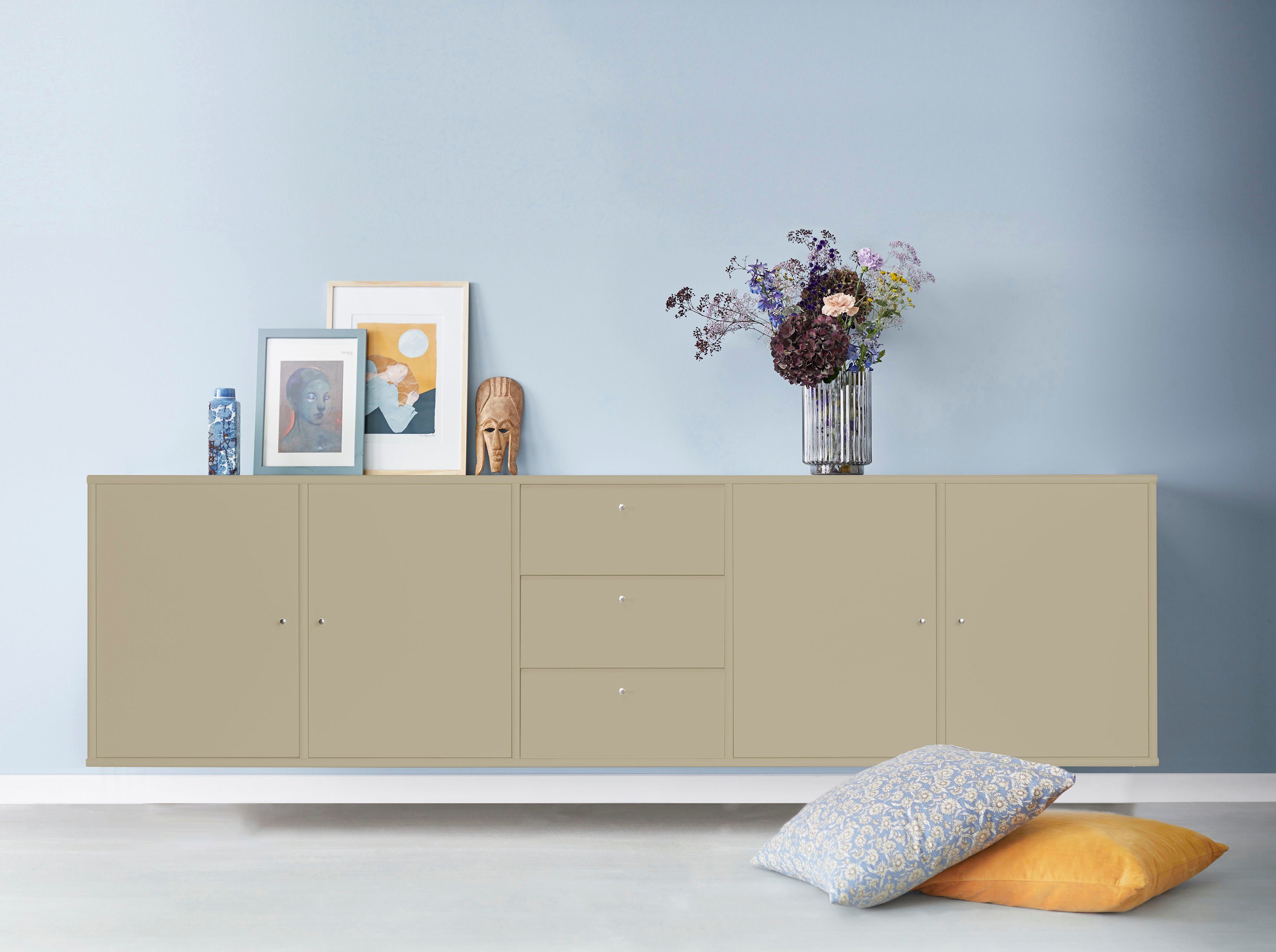 Hammel Furniture Sideboard Mistral, mit vier Türen und drei Schubladen,  Wandmontage/stehend, Breite: 220cm