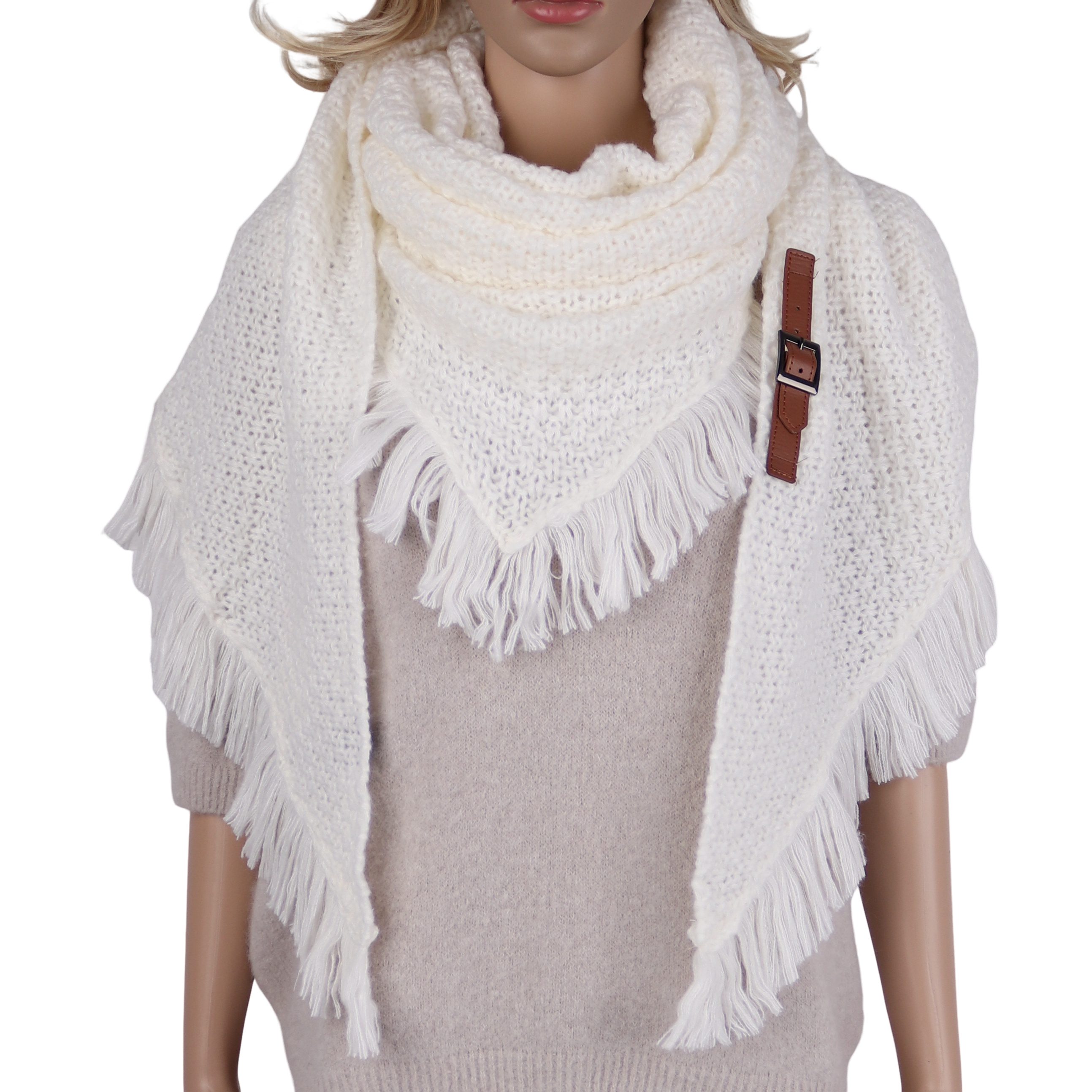 MIRROSI Dreieckstuch Strickschal warmer Dreiecksschal ca.200x80 cm, in tollen Farben