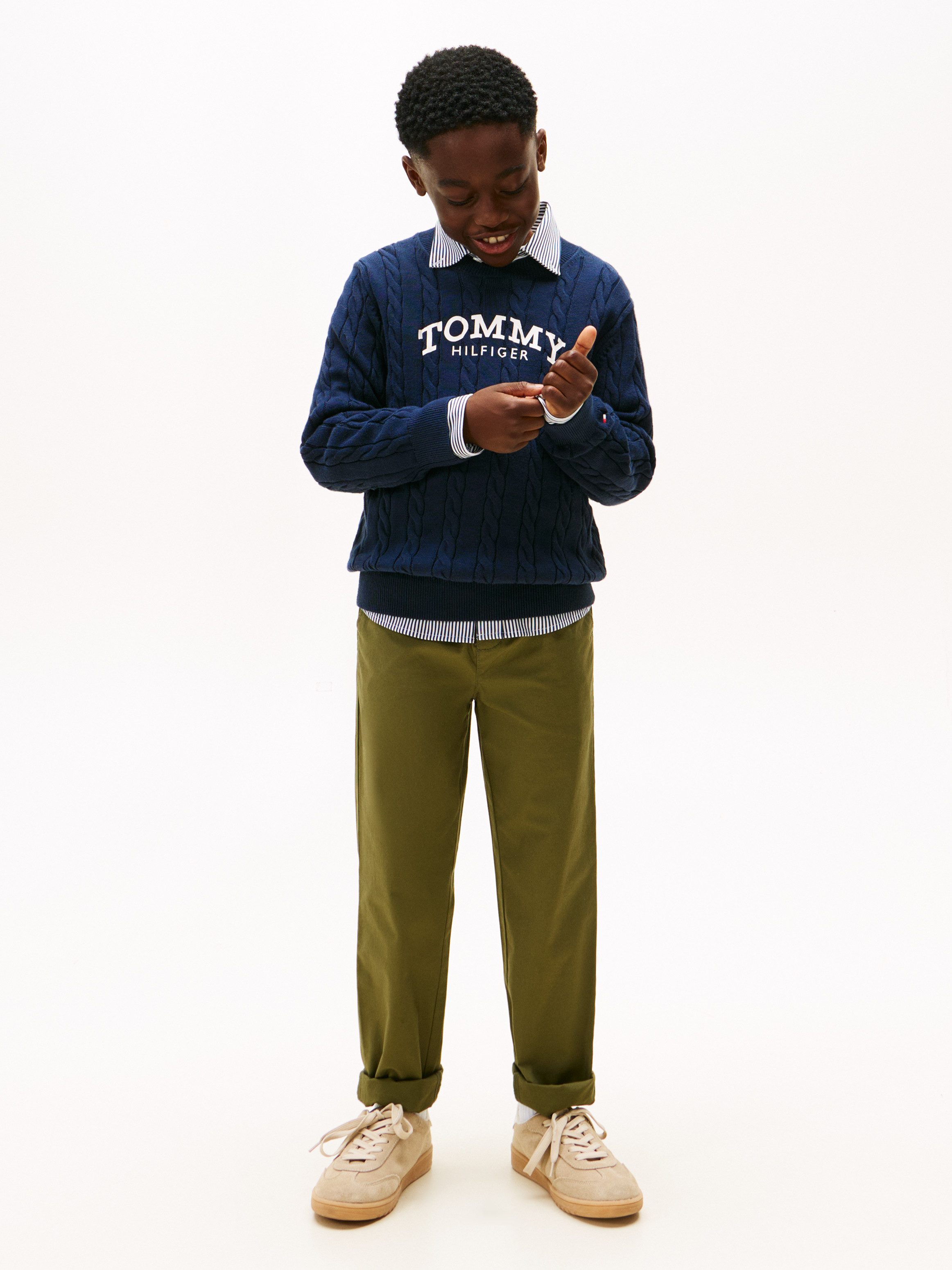 Tommy Hilfiger Strickpullover Regular fit, für Kinder bis 16 Jahre, Druck