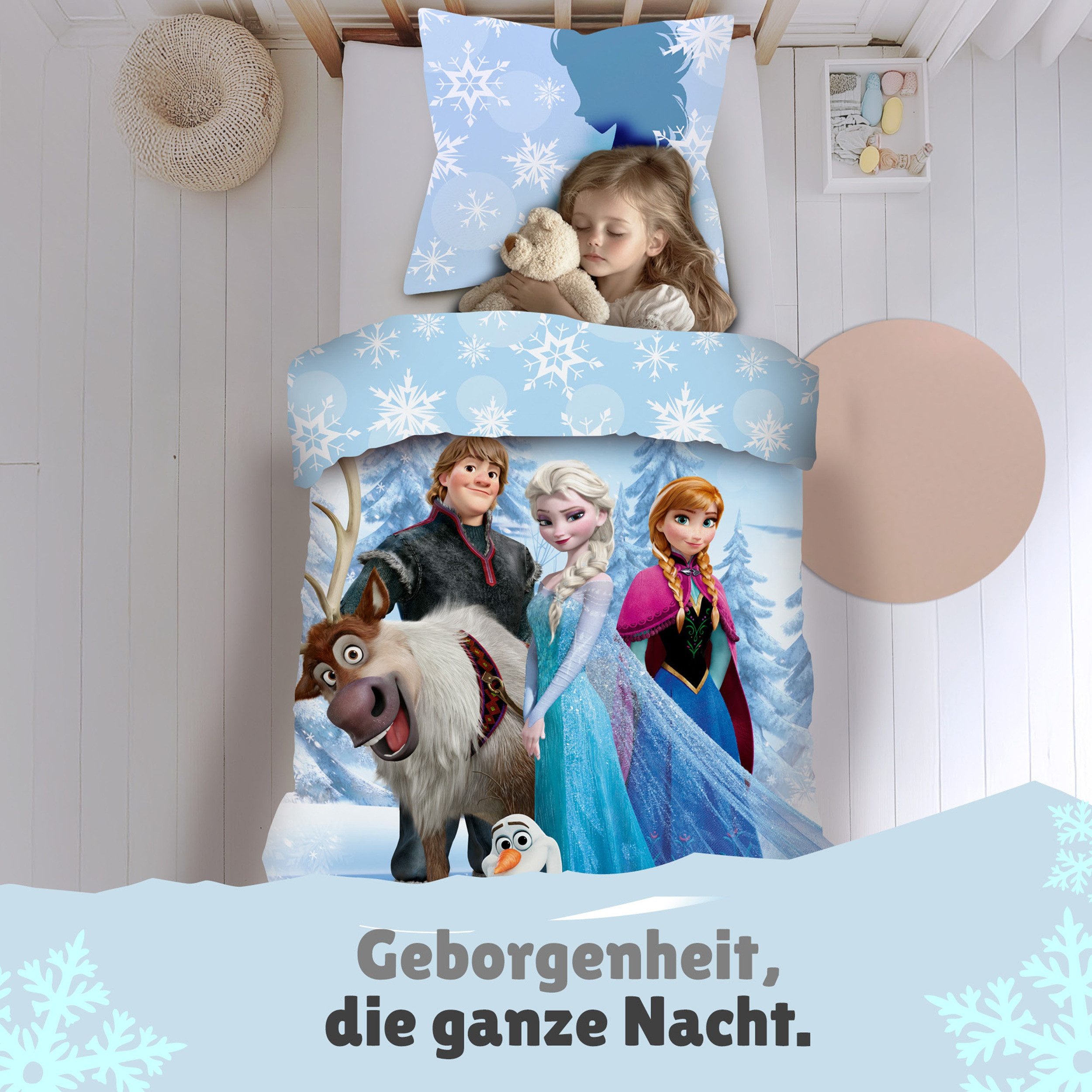 Familando Kinderbettwäsche Frozen Die Eiskönigin Bettwäsche Set "Sven" 135x günstig online kaufen