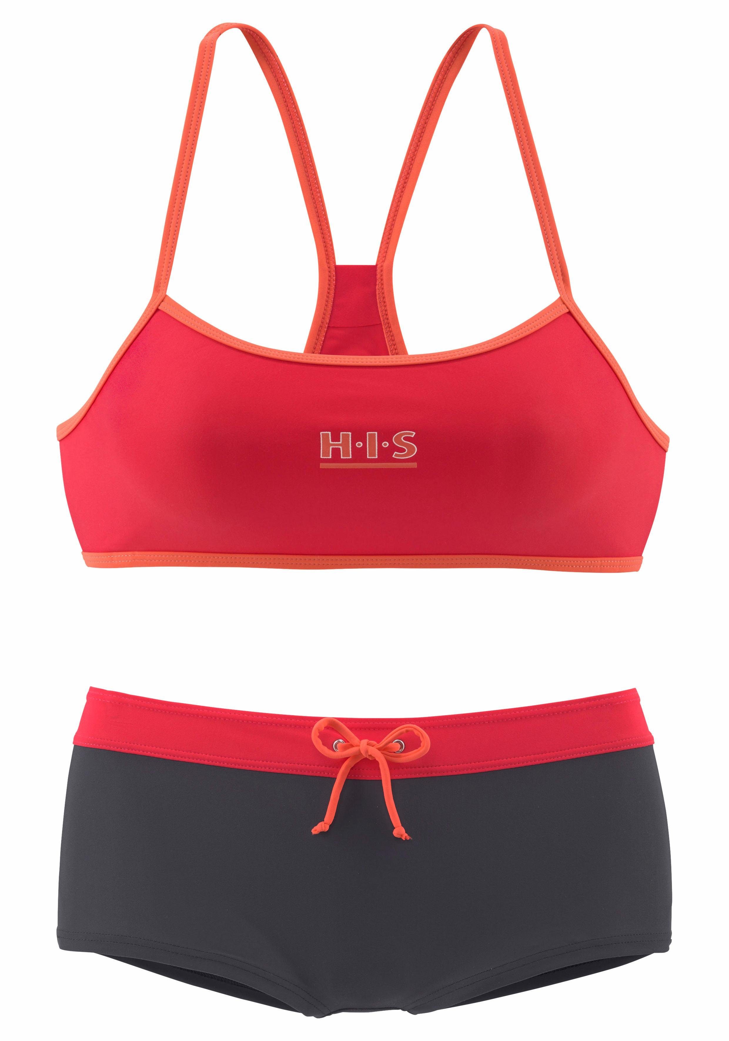 grau-orange Bustier-Bikini H.I.S mit Kontrastdetails