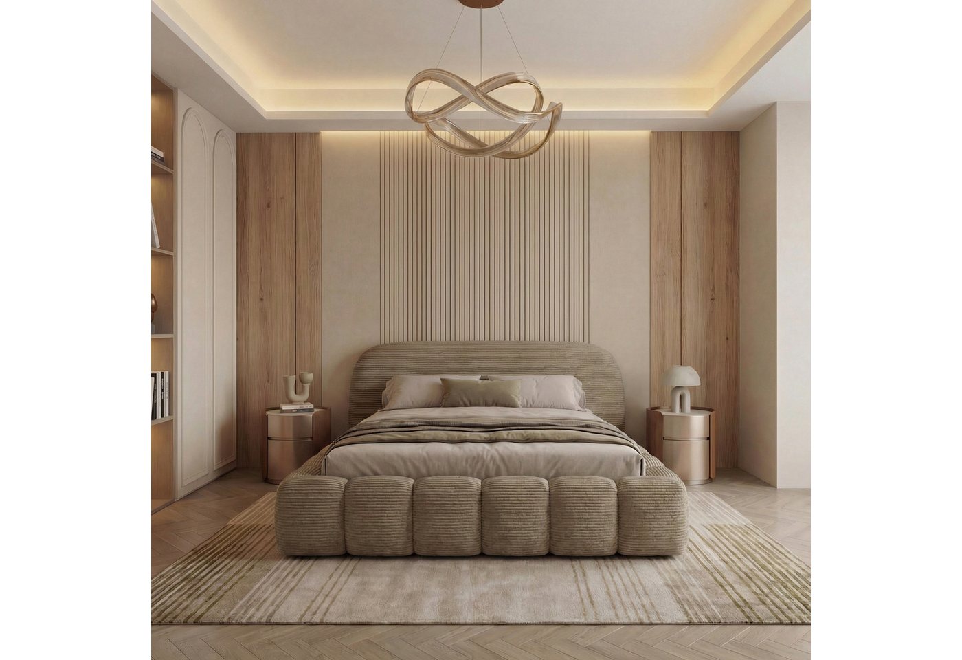 thematys Polsterbett mit Bettkasten, CLOUD 140x200 160x200 180x200 200x200cm (Kopfteil im Oversize-Look und Stauraum – weich, modern und pflegeleicht), Inklusive Lattenrost)
