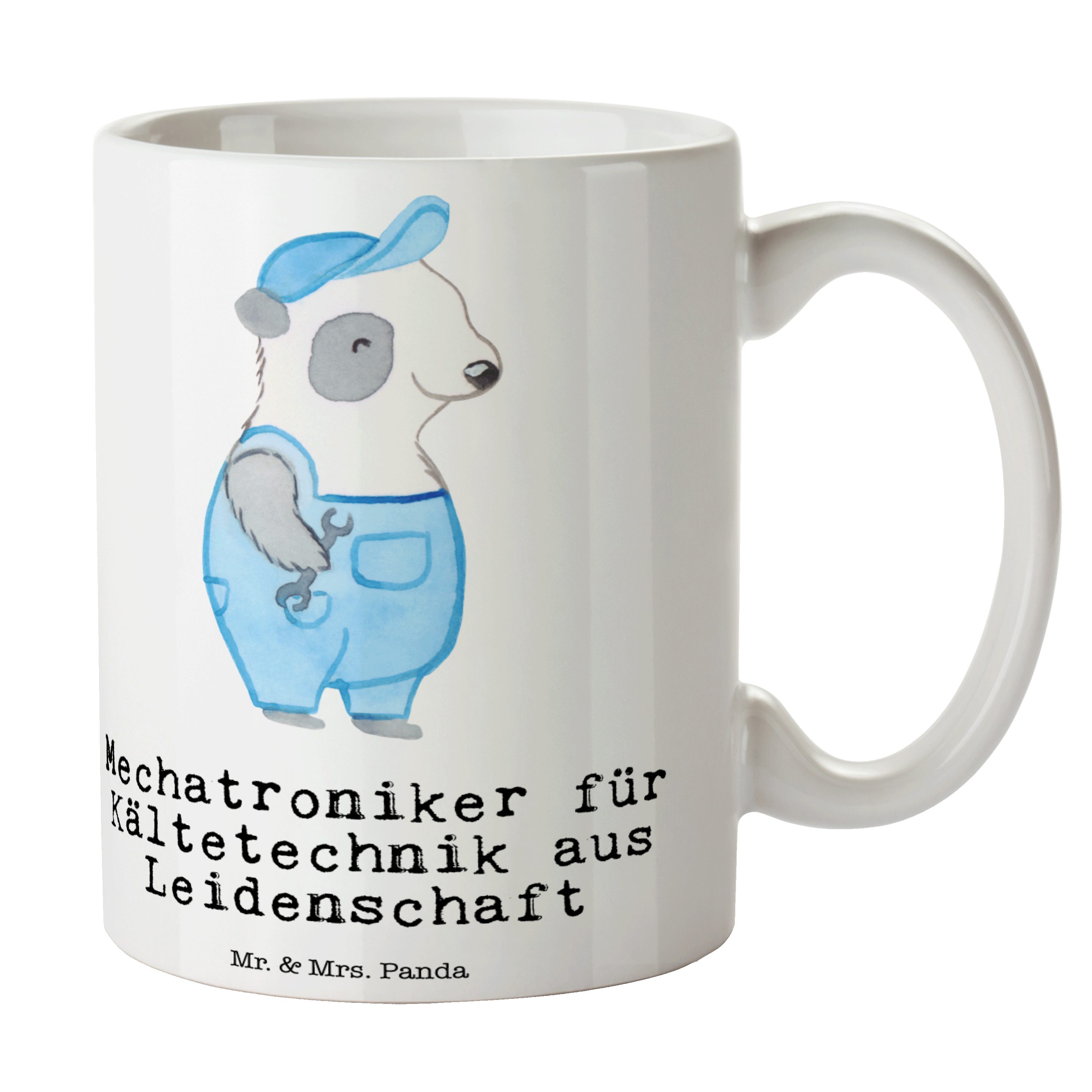 Mr. & Mrs. Panda Tasse Mechatroniker für Kältetechnik aus Leidenschaft - Weiß - Geschenk, Mi, Keramik