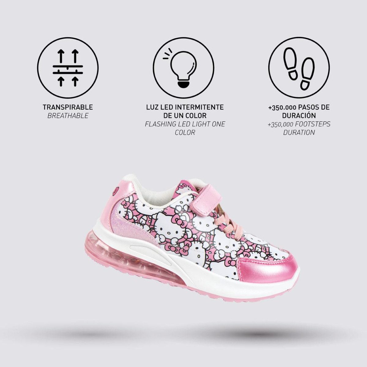 Hello Kitty Kinder Freizeitschuhe mit Licht Sportschuhe für Alltag und Freizeit Sneaker – Bild 5 von 5