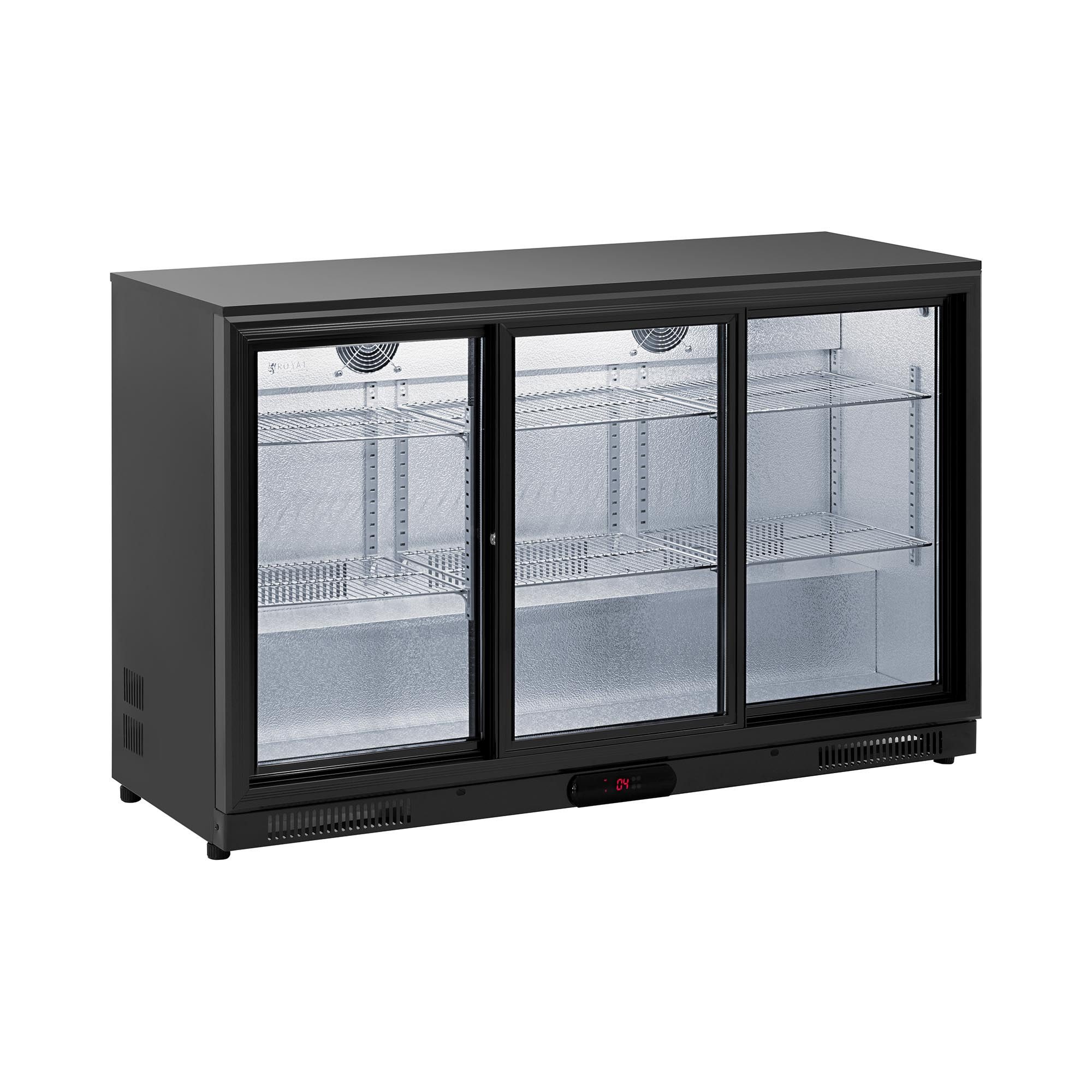 Royal Catering Getränkekühlschrank RC-BC009, 85 cm hoch, 133.5 cm breit, Getränkekühlschrank mit Glastür Kühlschrank für Getränke 318 l schwarz