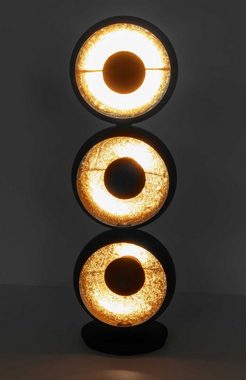 Kiom Stehlampe »Standleuchte Alona 3 Eyes mattschwarz & blattgold«, mit Fußschalter, Leuchtmittel nicht inklusive, Leuchtmittel abhängig