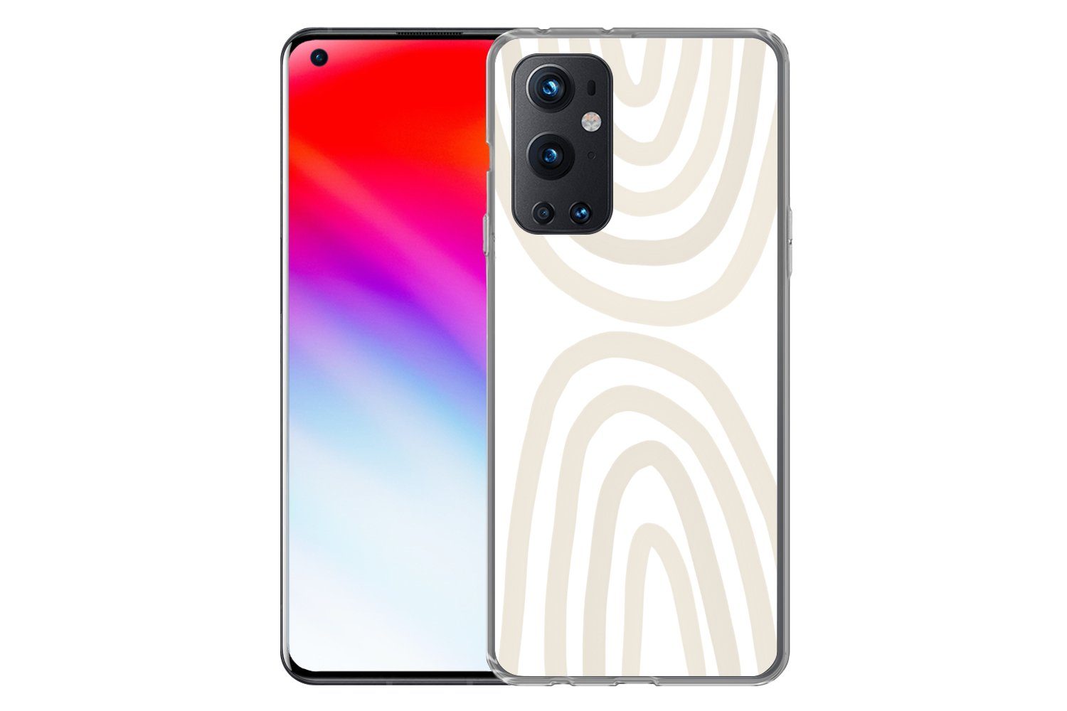 MuchoWow Handyhülle für OnePlus 9 Pro Regenbogen - Pastell - Design - Abstrakt, Phone Case, Silikon, Schutzhülle Dünn