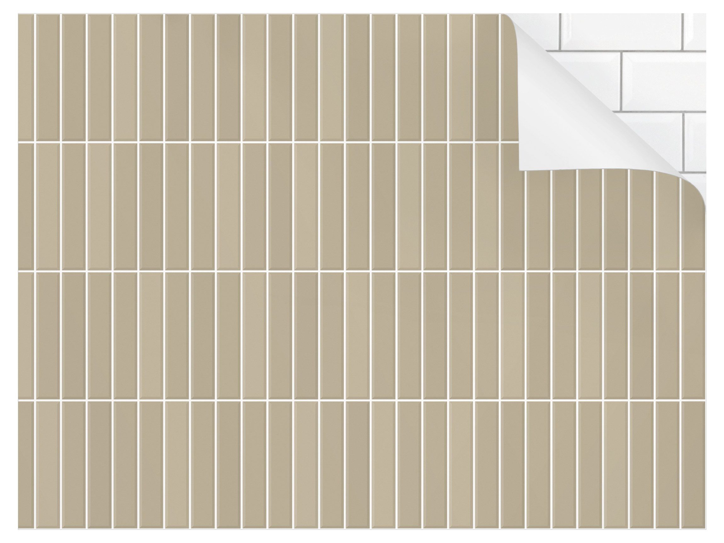 Bilderdepot24 Badrückwand beige fugenlose Wandverkleidung Bad Unifarben, (Hartfolie matt » Selbstklebend SMART 0,35 mm), wasserfestes Wandpaneel Subway Fliesen Beige