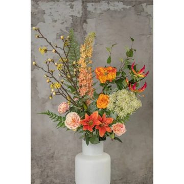 Kunstrasen Künstlicher Blumenstrauß Happy Orange XL, Emerald, Höhe: 109 mm