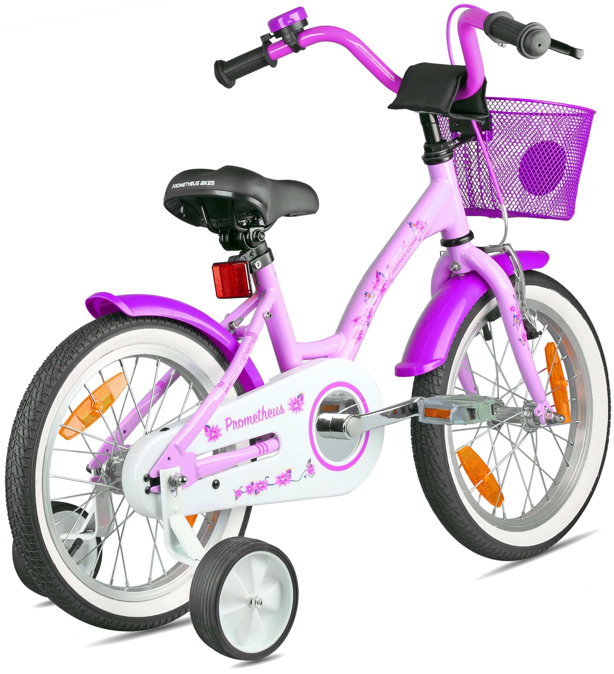 PROMETHEUS BICYCLES Kinderfahrrad HAWK 16 Zoll ab 5 Jahre, 1 Gang, Junge Mädchen Fahrrad Kinder mit Rücktrittbremse Stützräder