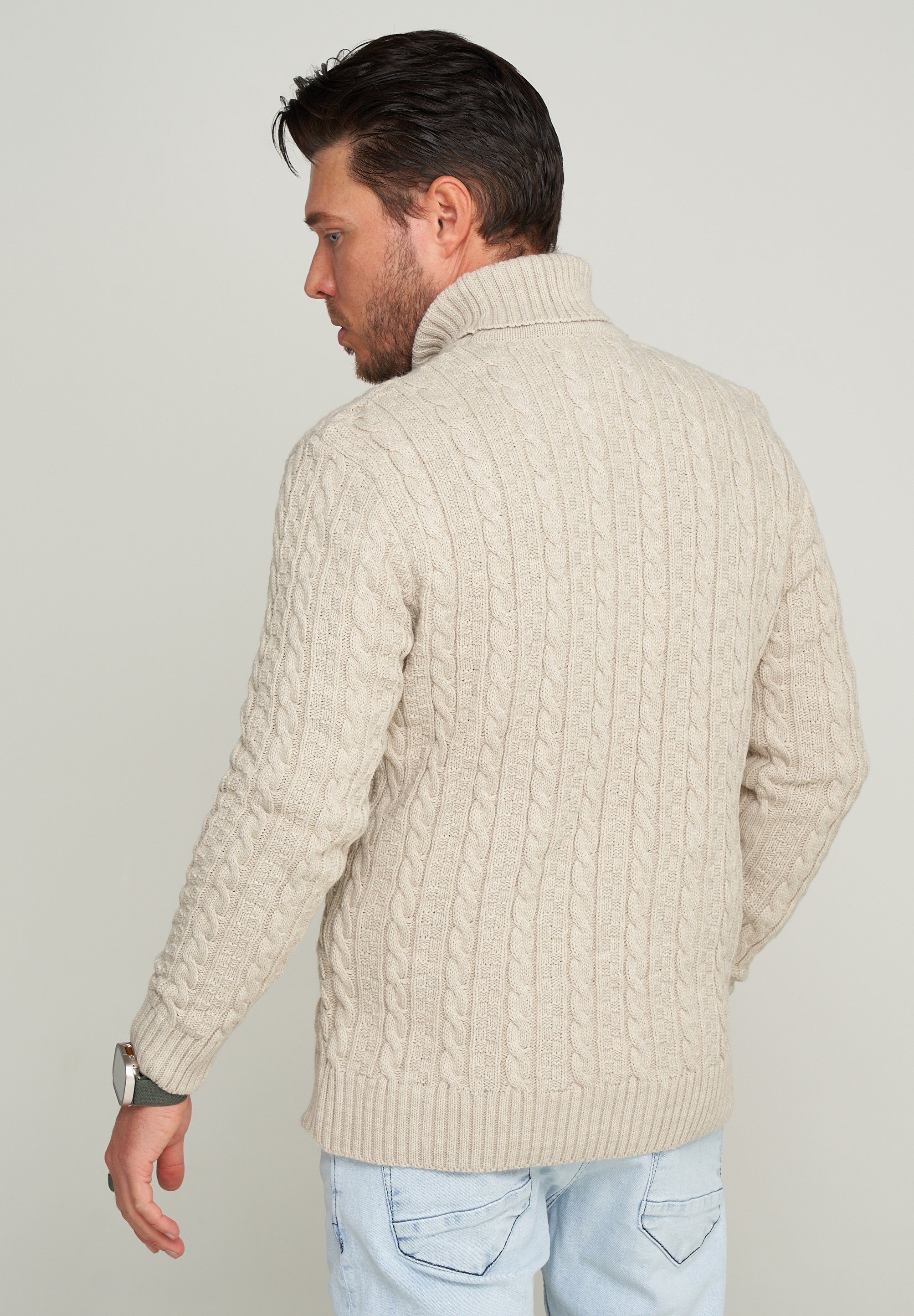 CARISMA Rollkragenpullover CRMUS Grobstrick Zopf-Muster