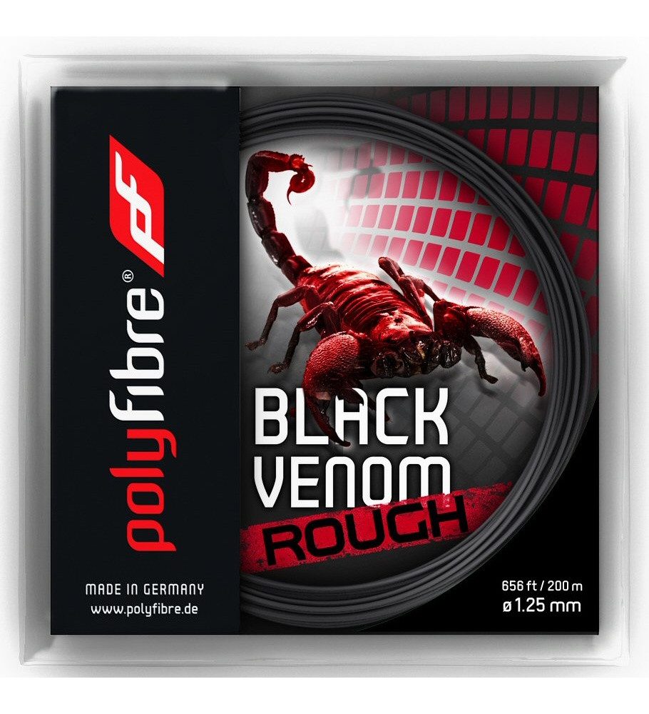 Tennissaite Black Venom Rough (Haltbarkeit+Spin) schwarz 12m Set