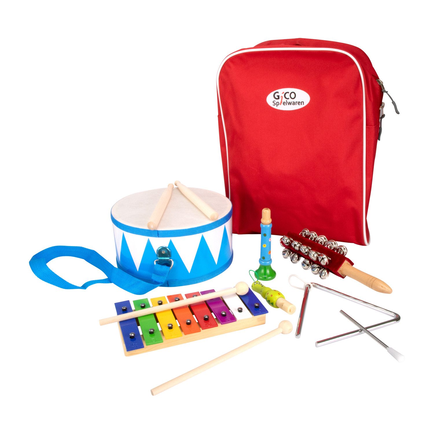 Spielzeug-Musikinstrument Musikset für Kinder aus Holz im Rucksack - 3878
