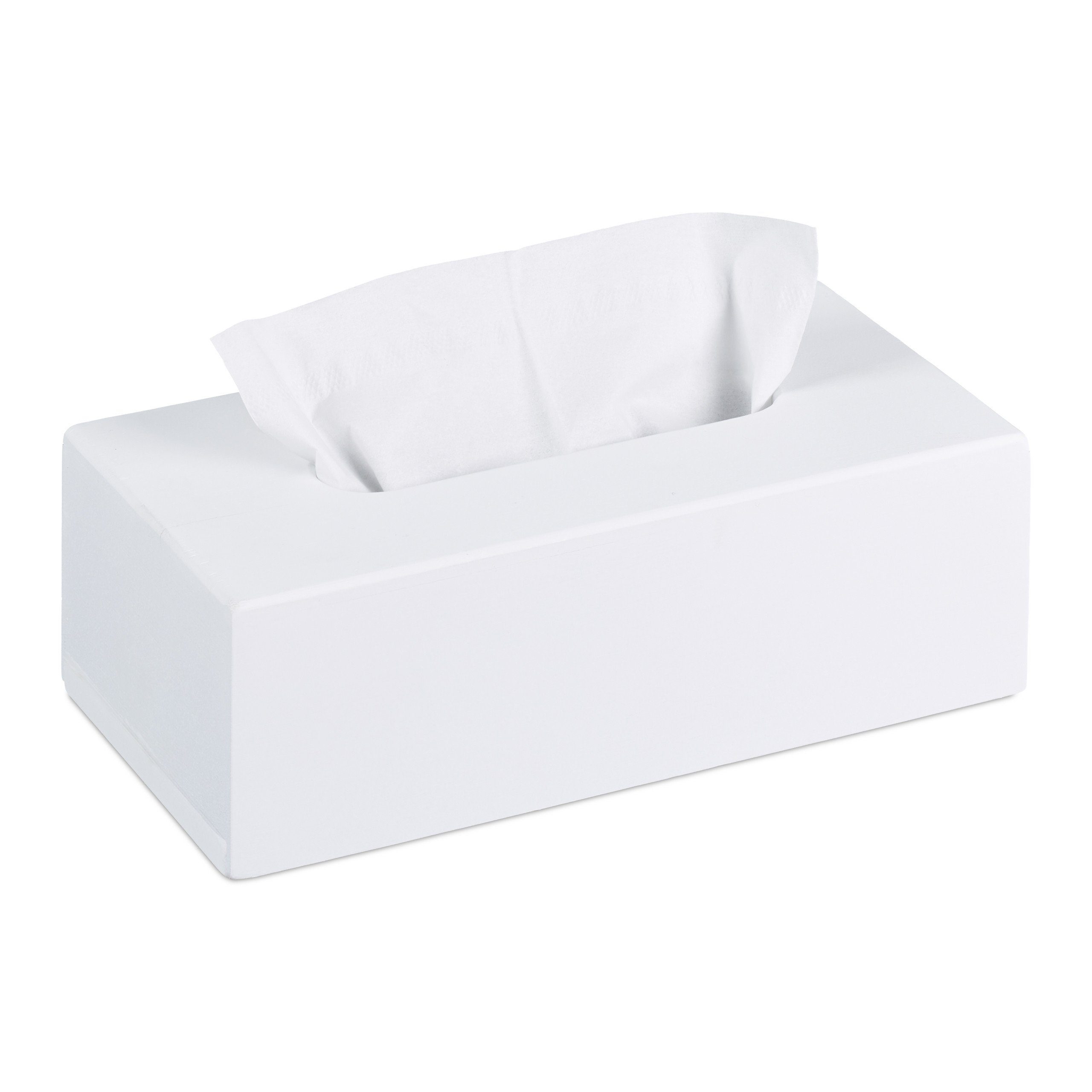 relaxdays Kosmetikbox Bambus Tücherbox weiß günstig online kaufen