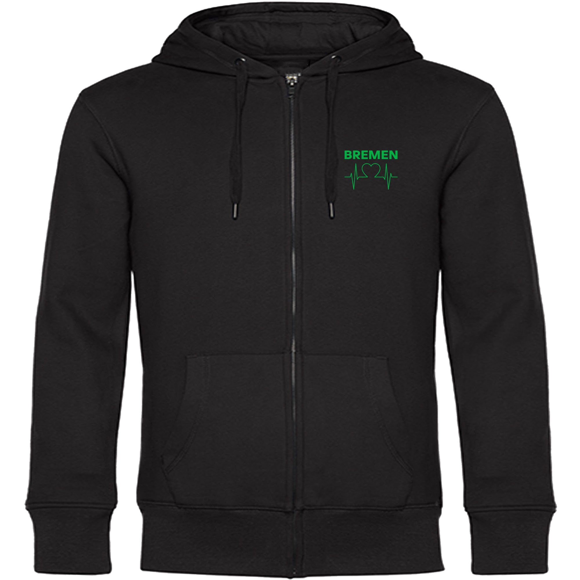 multifanshop Kapuzensweatjacke Bremen - Herzschlag - Sweat günstig online kaufen