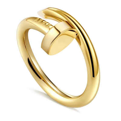 LENBEST Goldring Damen Premium Ring, Fashion Titanium und Stahl Spike Ring (1-tlg), farbecht mit Schmuckschatulle,kostenloser Versand