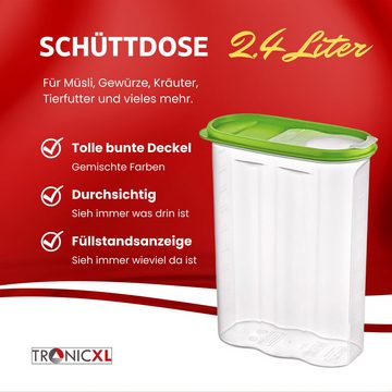 TronicXL Vorratsdose Schüttdose groß mit Deckel Mehl Zucker Müsli Frischhaltedose 2,4 liter, Kunststoff, (1-tlg), Made in Europa
