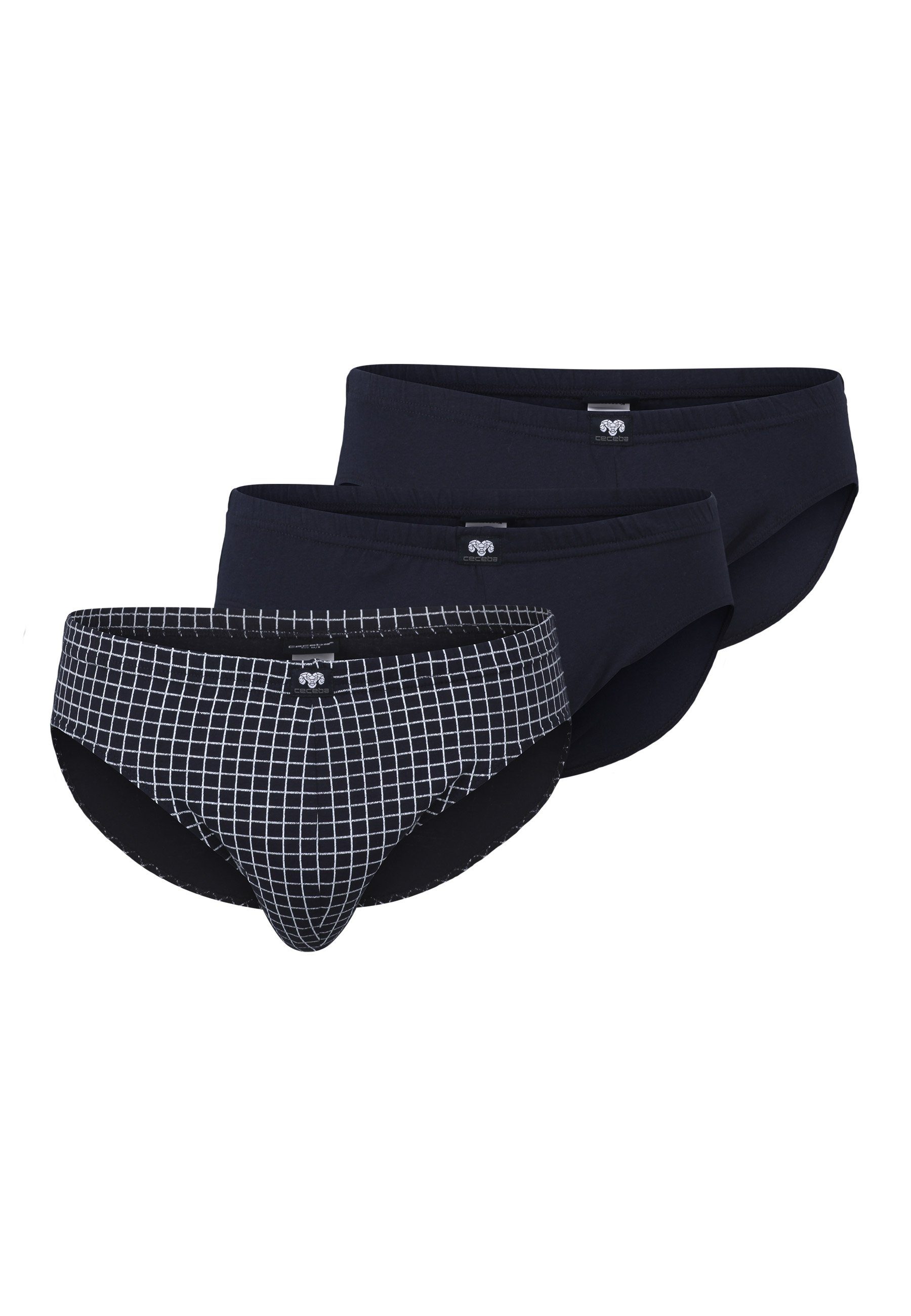 CECEBA Slip CECEBA Herren Slip blau längsgestreift 3er Pack (3-St)