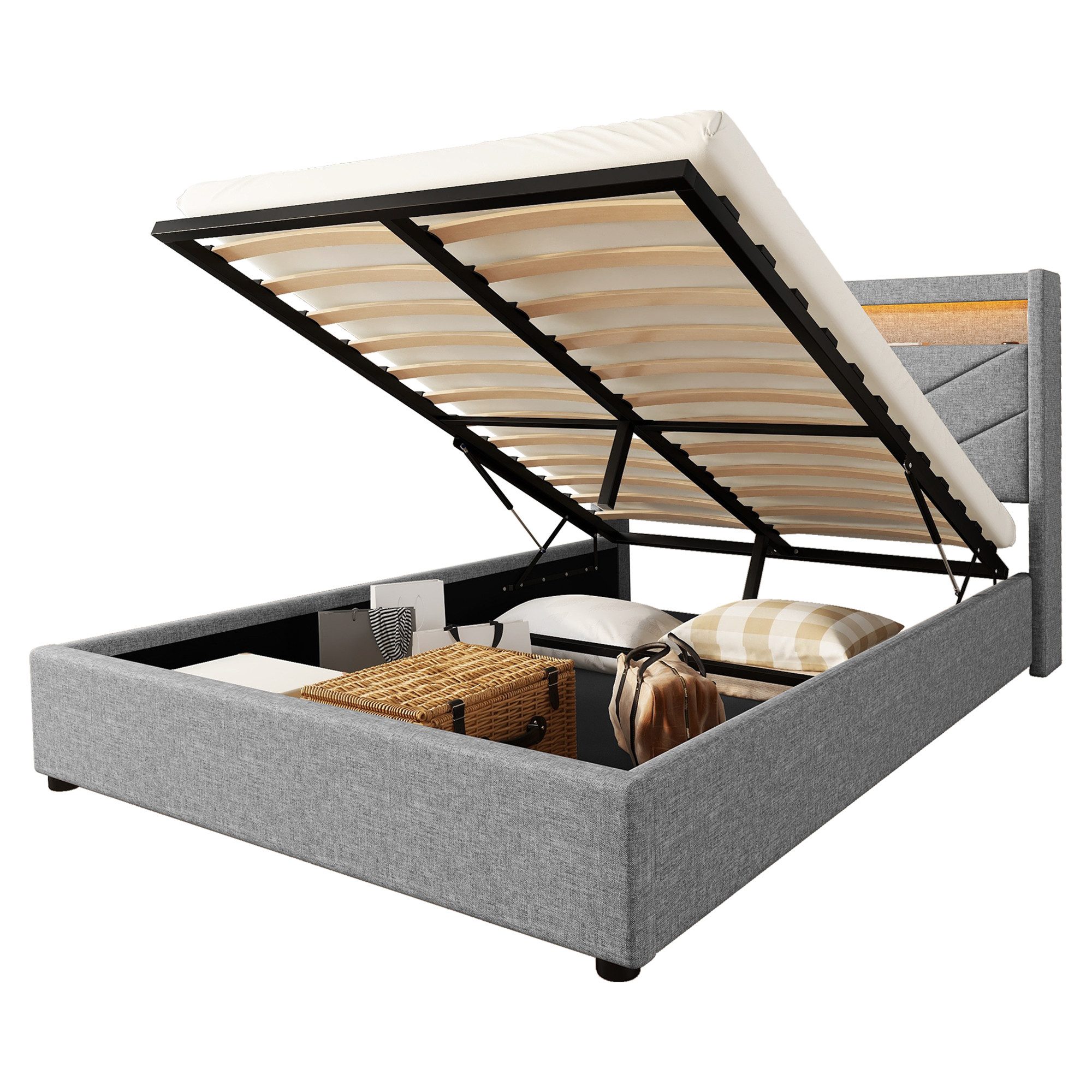 REDOM Polsterbett Funktionsbett Stauraumbett Doppelbett Kinderbett günstig online kaufen