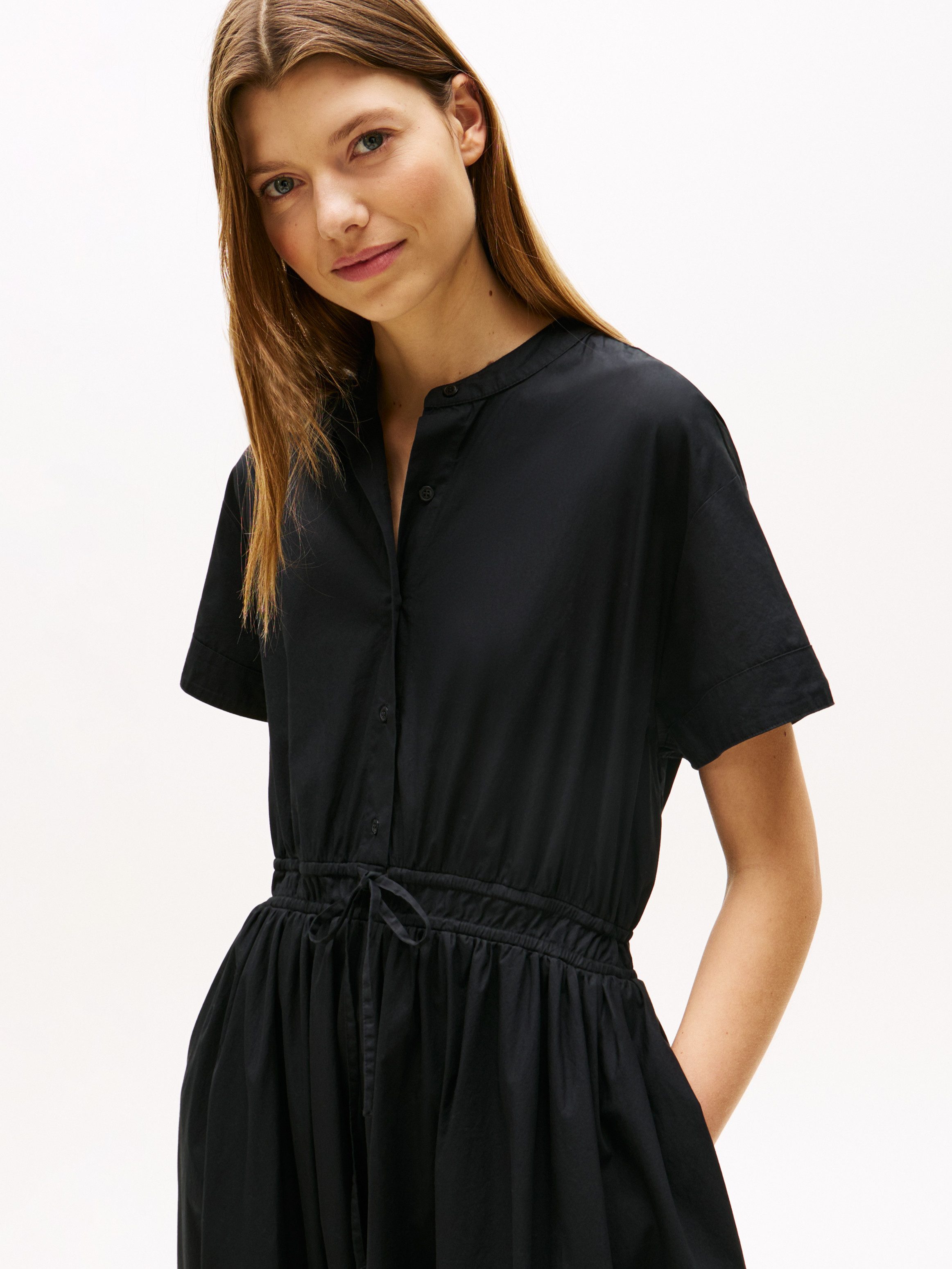 Tommy Hilfiger A-Linien-Kleid SMOCKED CO MIDI günstig online kaufen