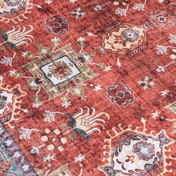 Orientteppich Teppich Oriental Orientteppich Wohnzimmer Orient Muster Rot, Mazovia, 80 x 150 cm, Fußbodenheizung, Всіrgiker geeignet, Rutschfest