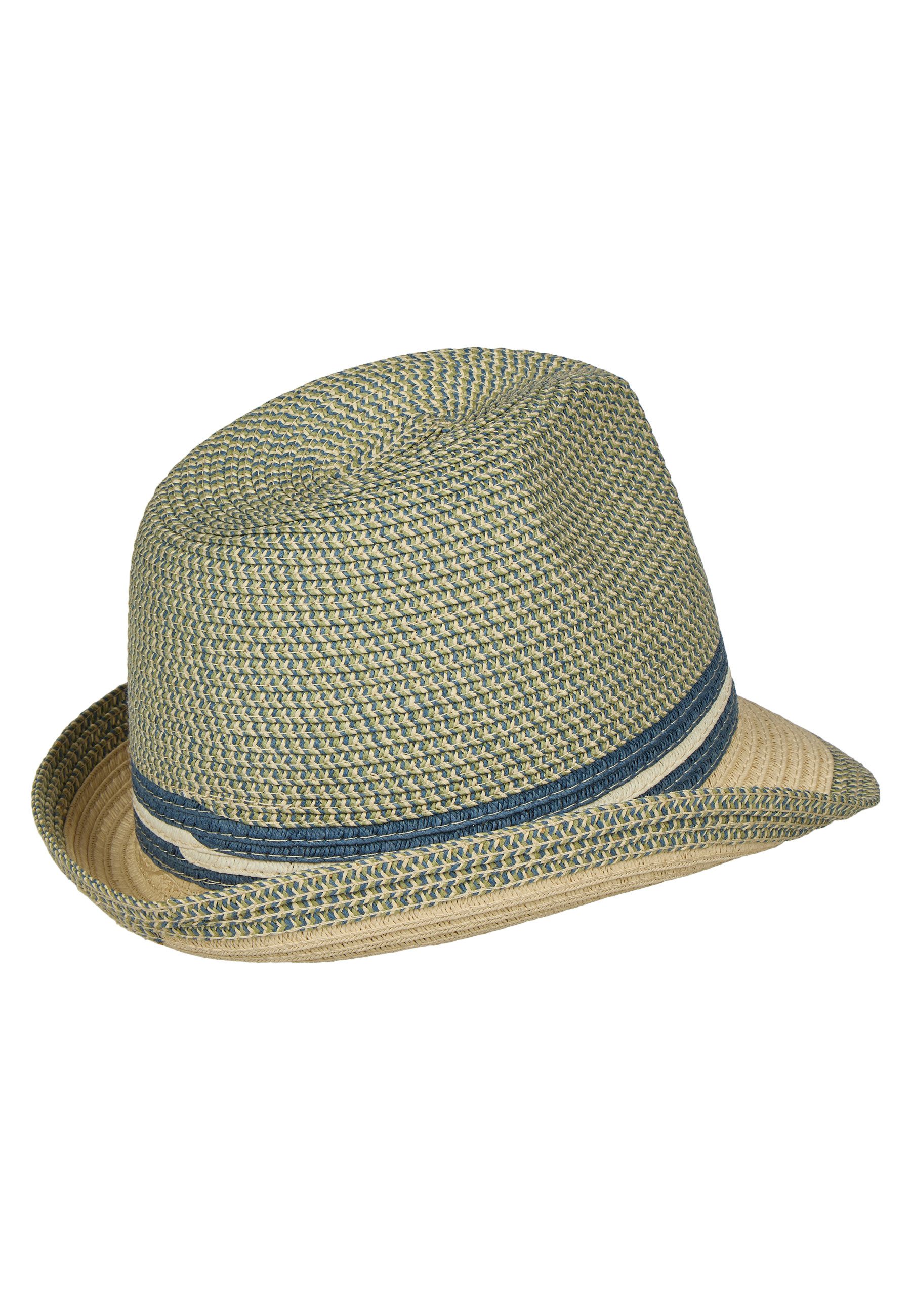 Sterntaler® Sonnenhut UV-Schutz 50+ Strohhut meliert (1-St) Melierter Strohhut, leicht, faltbar, Streifenband und gebogene Krempe
