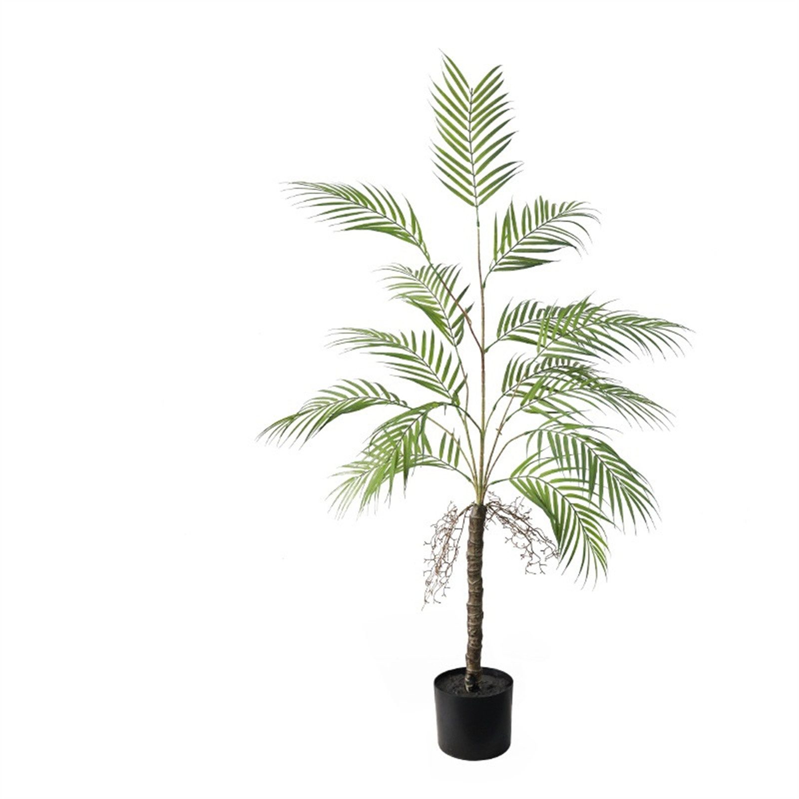 Künstliche Zimmerpflanze Künstliche Palme, 4ft/5ft hoch Dekoration Palmenbaum In schwarzem Topf, GarveeMore, Höhe 120 cm, Große künstliche Palme, für Zuhause Innen Außen Büro Patio Ecke Dekora