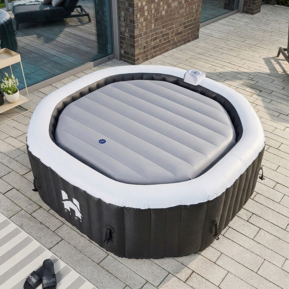 HOME DELUXE aufblasbare Whirlpoolabdeckung 155 x 155 cm, Thermoabdeckung für Outdoor Whirlpool DROP, Aufblasbares Luftpolster für optimale Wärmeisolierung
