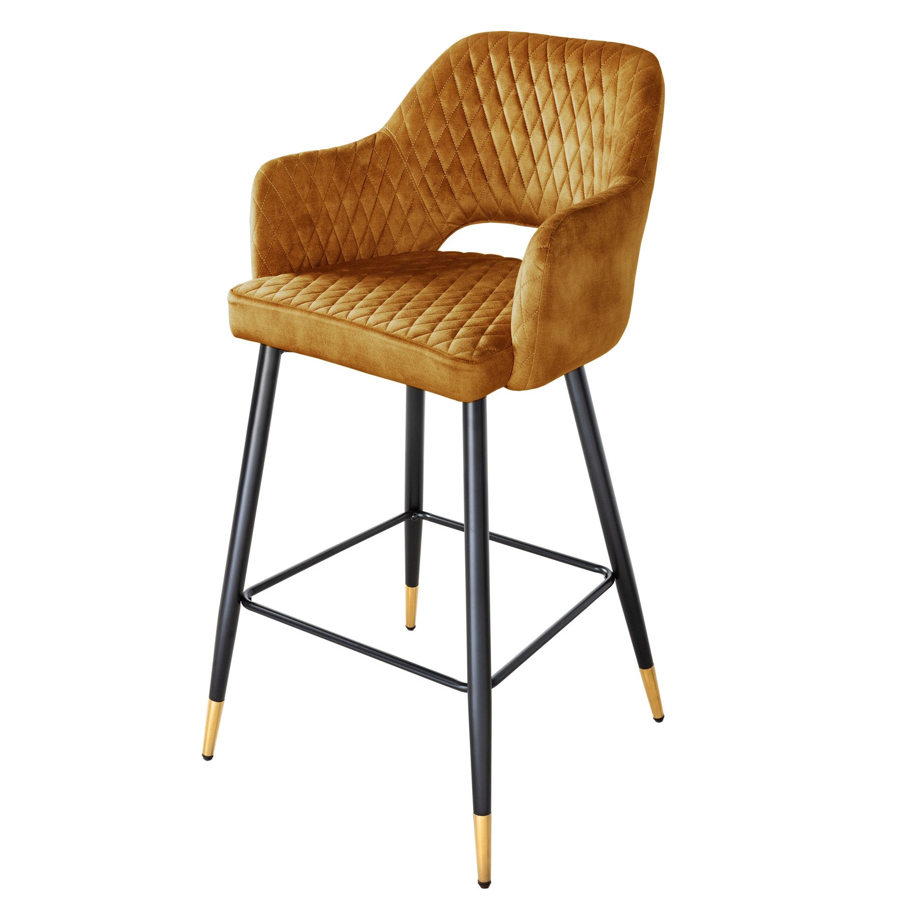 riess-ambiente Barhocker PARIS senfgelb / schwarz-gold günstig online kaufen
