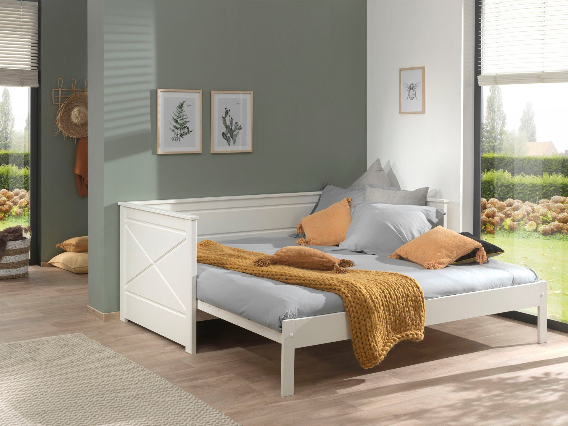 Vipack Bett Vipack ausziehen Ausf. lackiert auf cm, 90x200 Weiß LF cm, 180x200 Pino, Kojenbett
