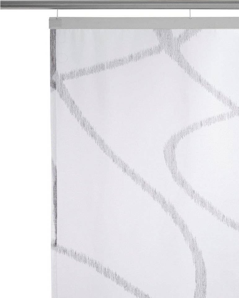 Schiebegardine Bene, my home, Klettschiene (2 St), transparent, Polyester,  transparent, glatt, gemustert, verschiedene Größen, Wellenmotiv