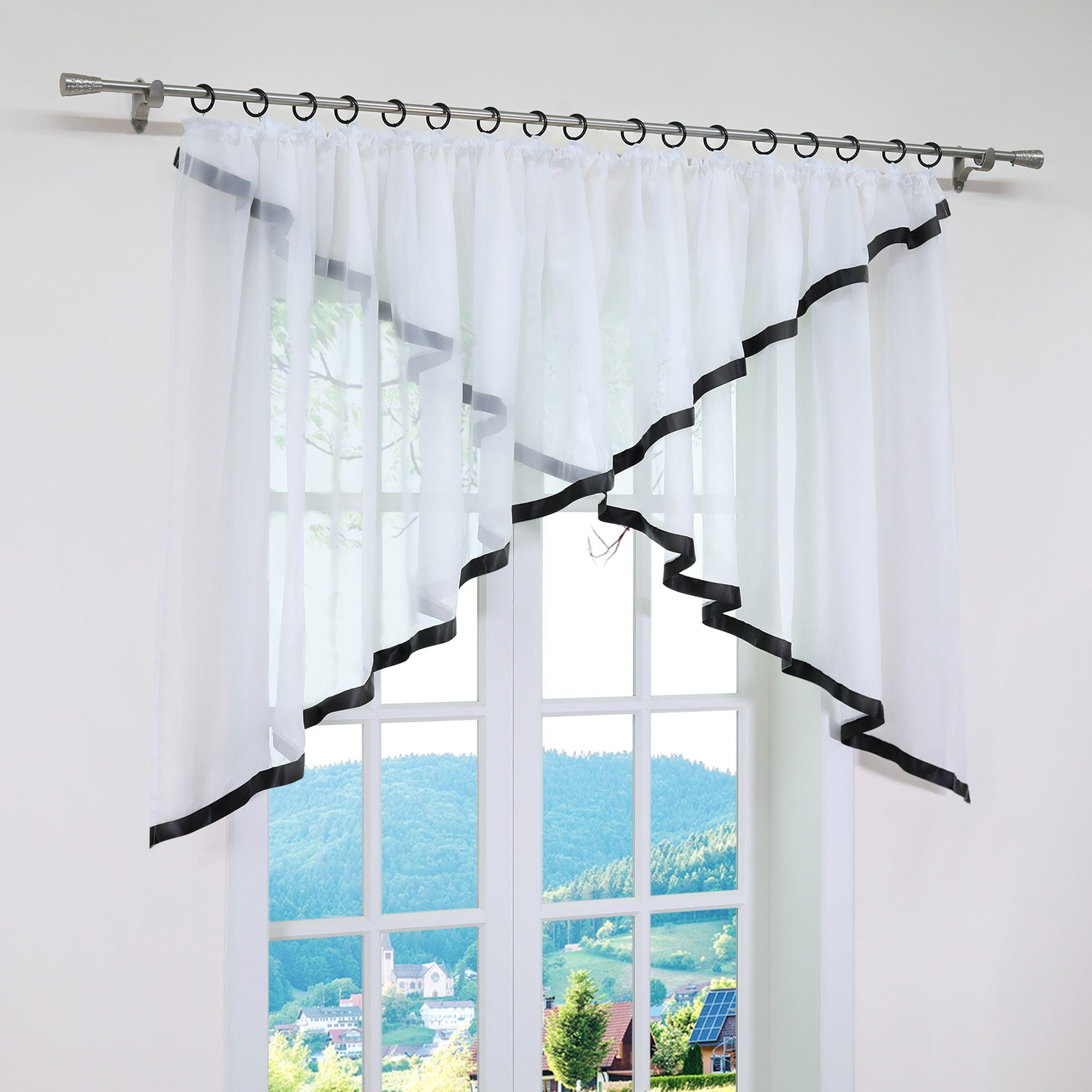 Joyswahl Scheibengardine (2 St), Kräuselband, Store, Küche Bistrogardinen, günstig online kaufen