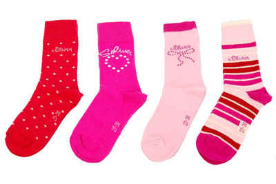 s.Oliver Langsocken S20206 (Set, 4-Paar, 4 Paar) Kinder Socken, Jungen & Mädchen mit Baumwolle, Kindersocken