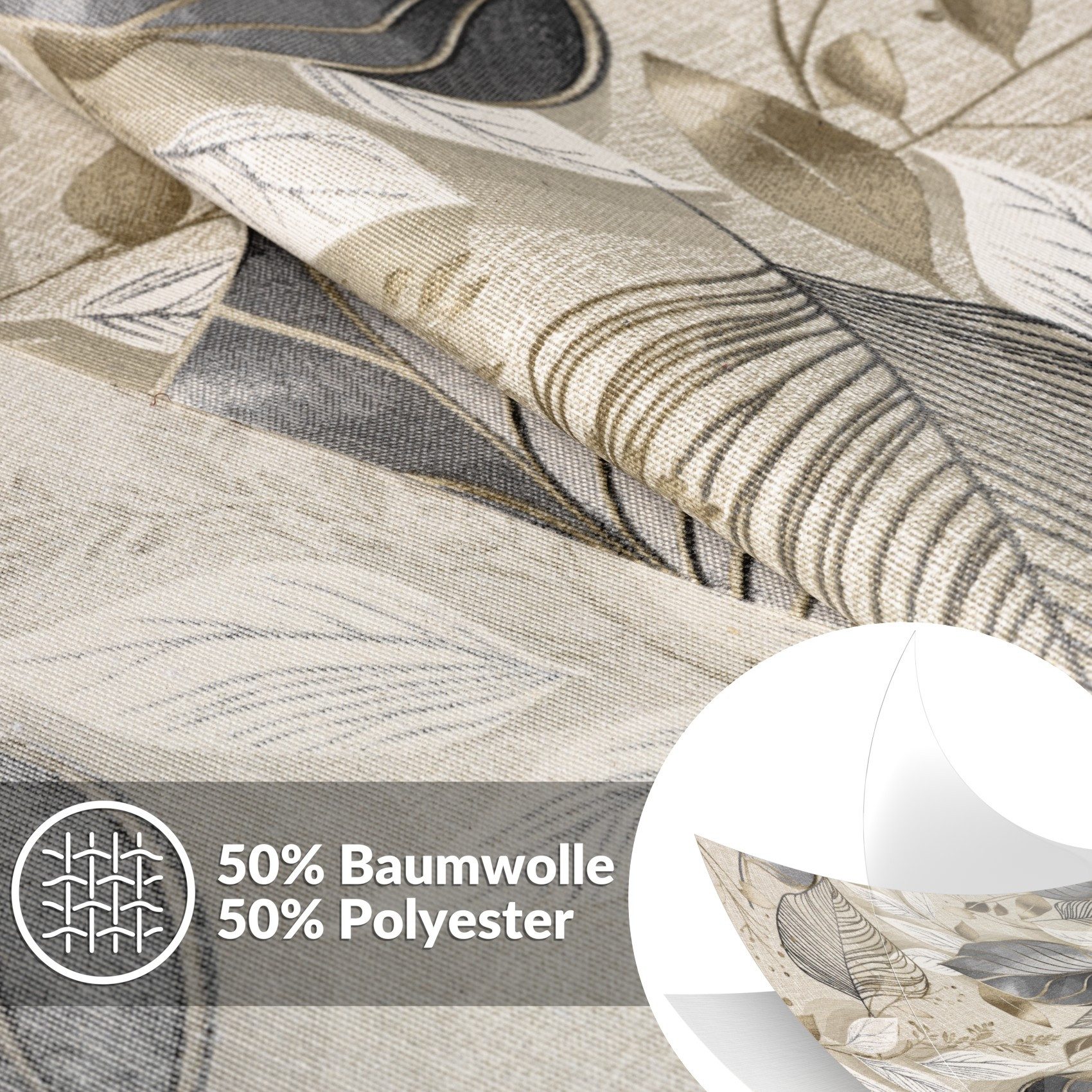 ANRO Tischdecke abwaschbar Tischtuch Baumwolle Polyester wasserabweisend (E günstig online kaufen