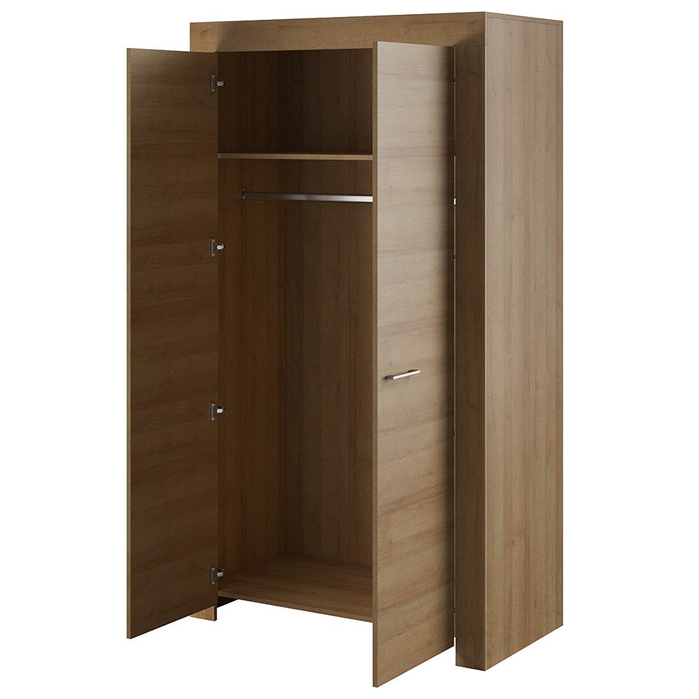 Lomadox Kleiderschrank STEGNA-160 Eiche Nb., 110 cm breit, 2 Türen, Softclose-Funktion, Kleiderstange – Bild 5 von 5