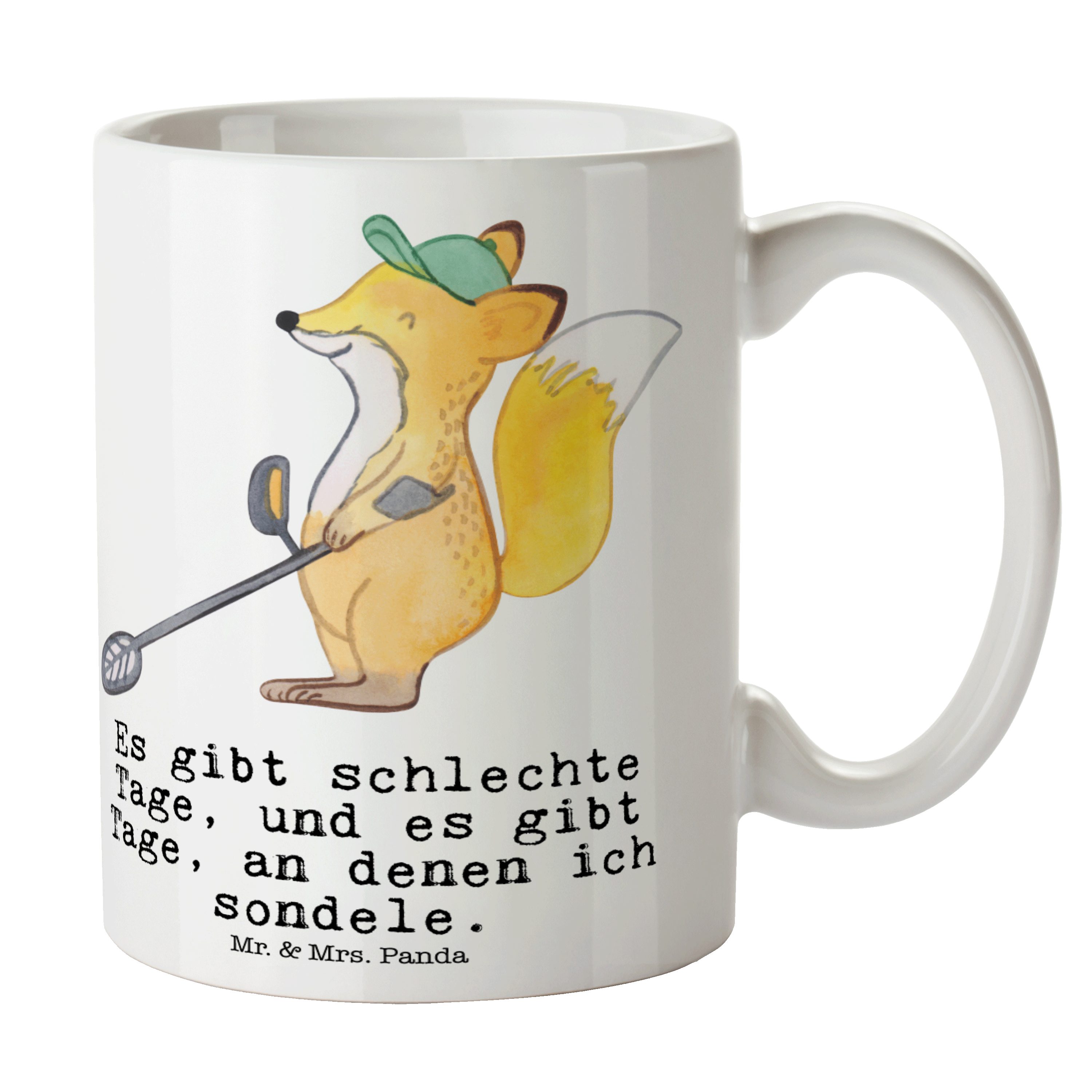 Mrs. - Tage Weiß Geschenk, such, & Metalldetektor Panda Fuchs Tasse Münzen Schatzsuche, Keramik - Mr.