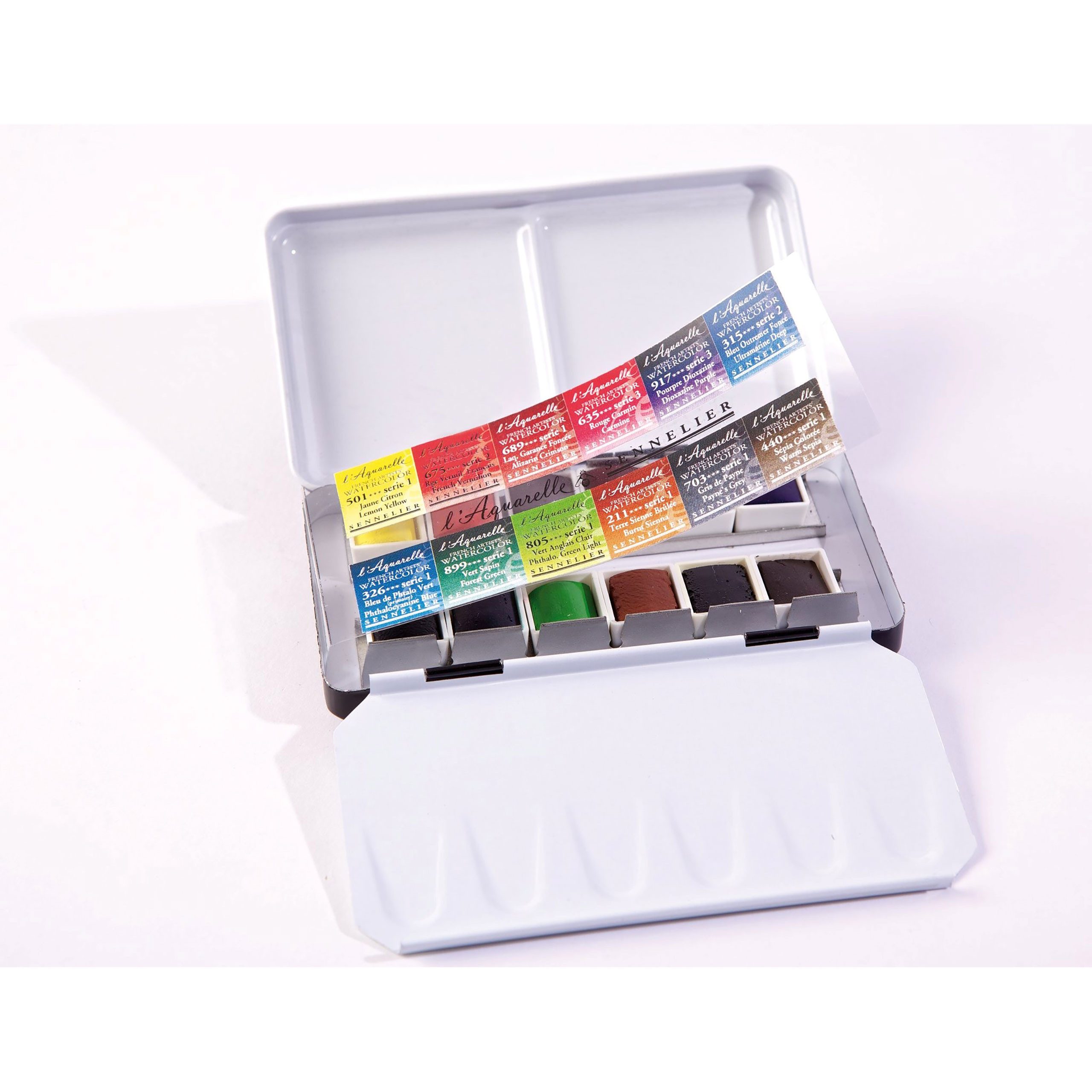 SENNELIER Aquarellfarbe Aquarellfarbe - Pocket-Box mit 12 halben Naepfchen N131605
